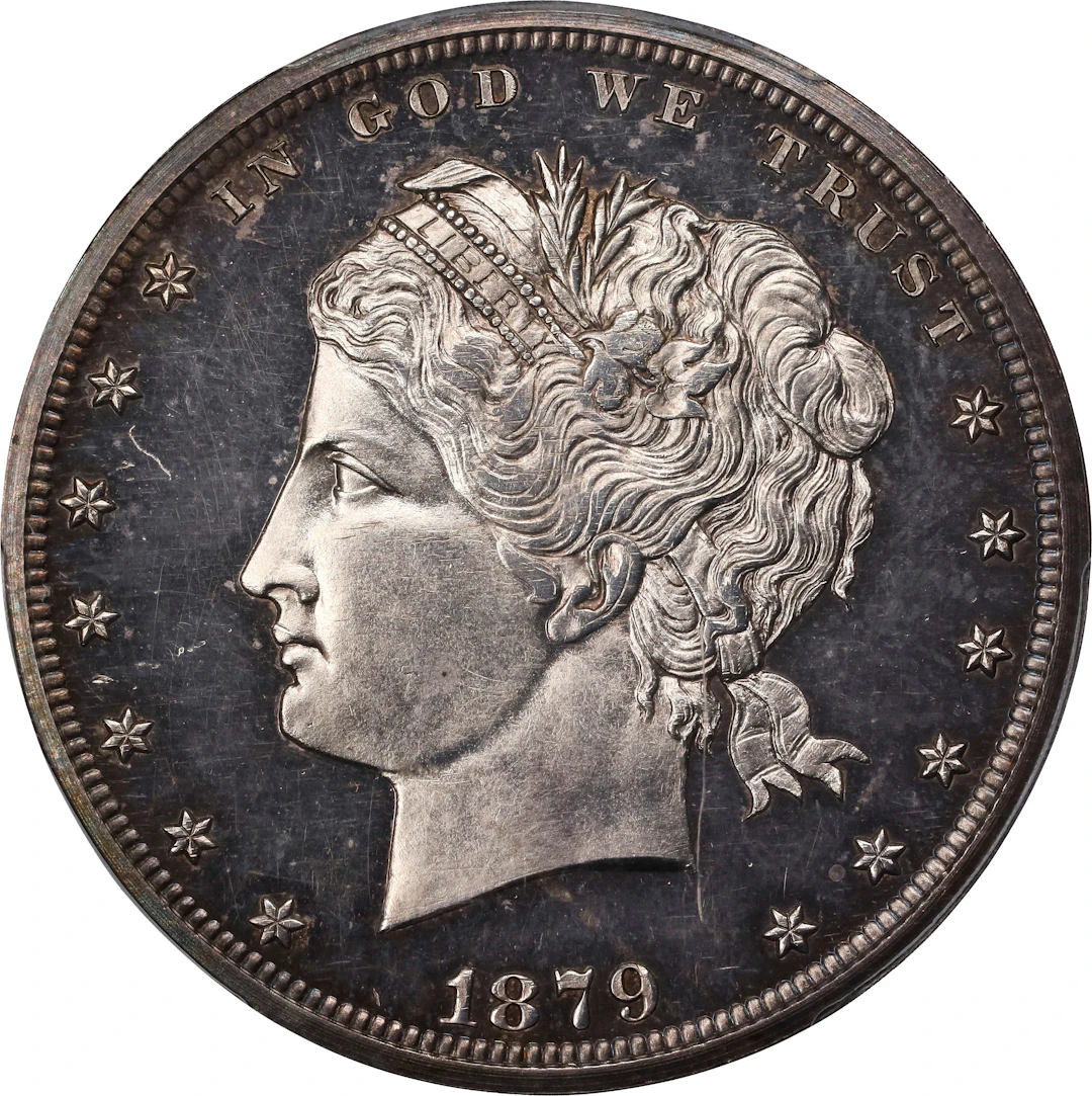 1879 Pattern Standard Dollar. Judd-1605, Pollock-1801. Rarity-7-.
