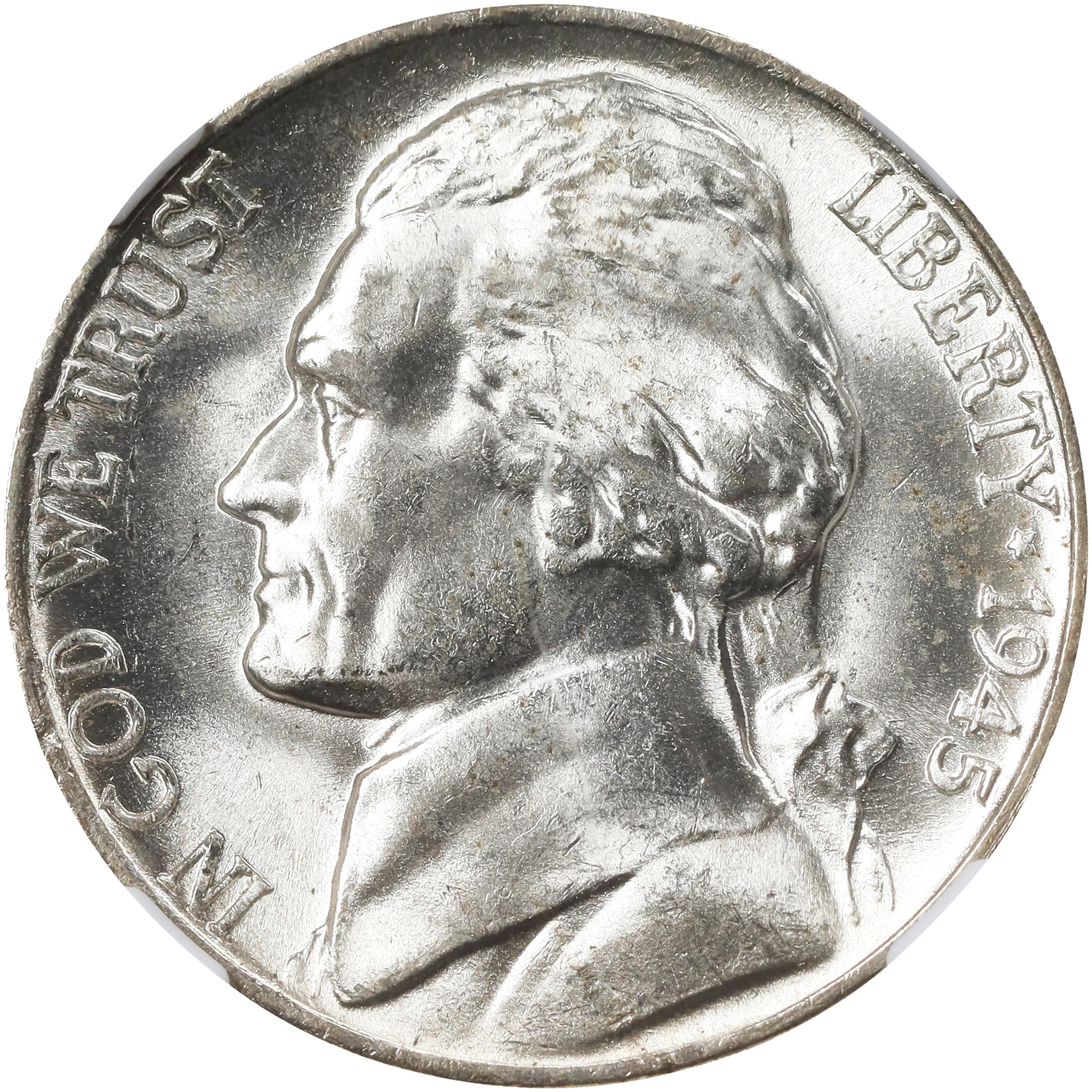 1945-P Jefferson Nickel. FS-803. Tripled Die Reverse. MS-66 (NGC).