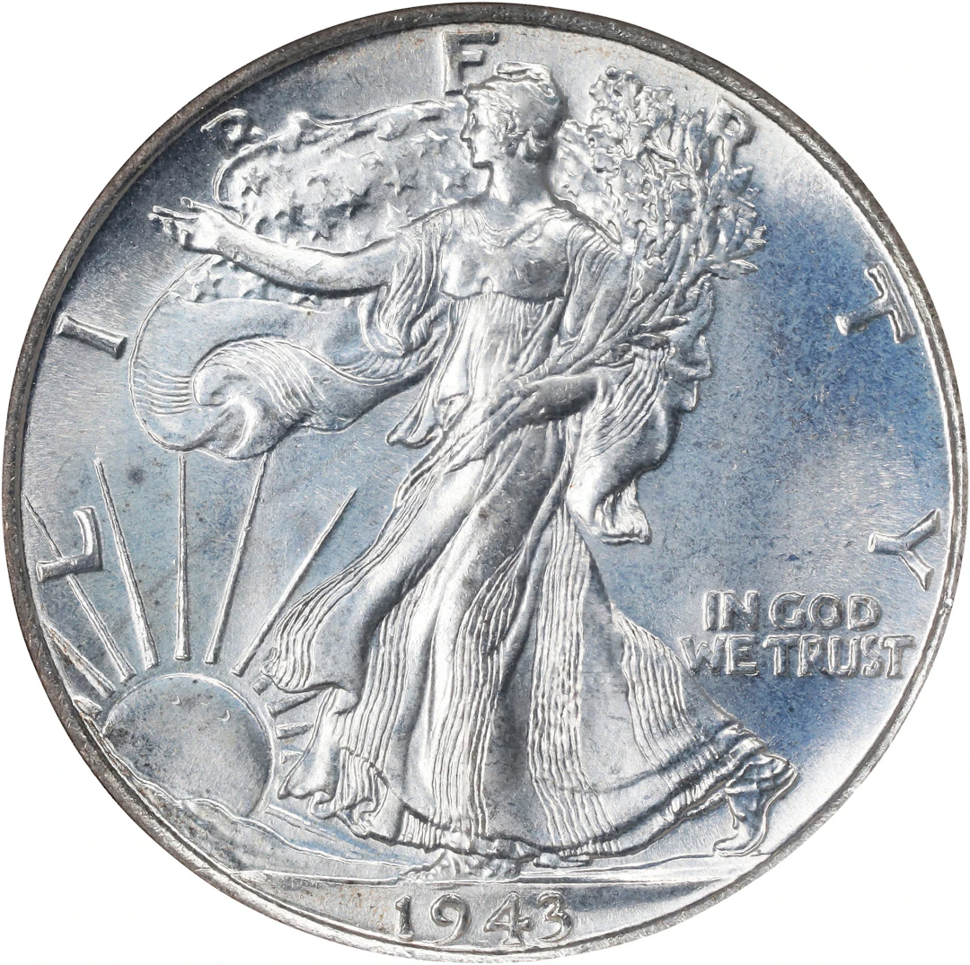1943 Walking Liberty Half Dollar. MS-67 (NGC).