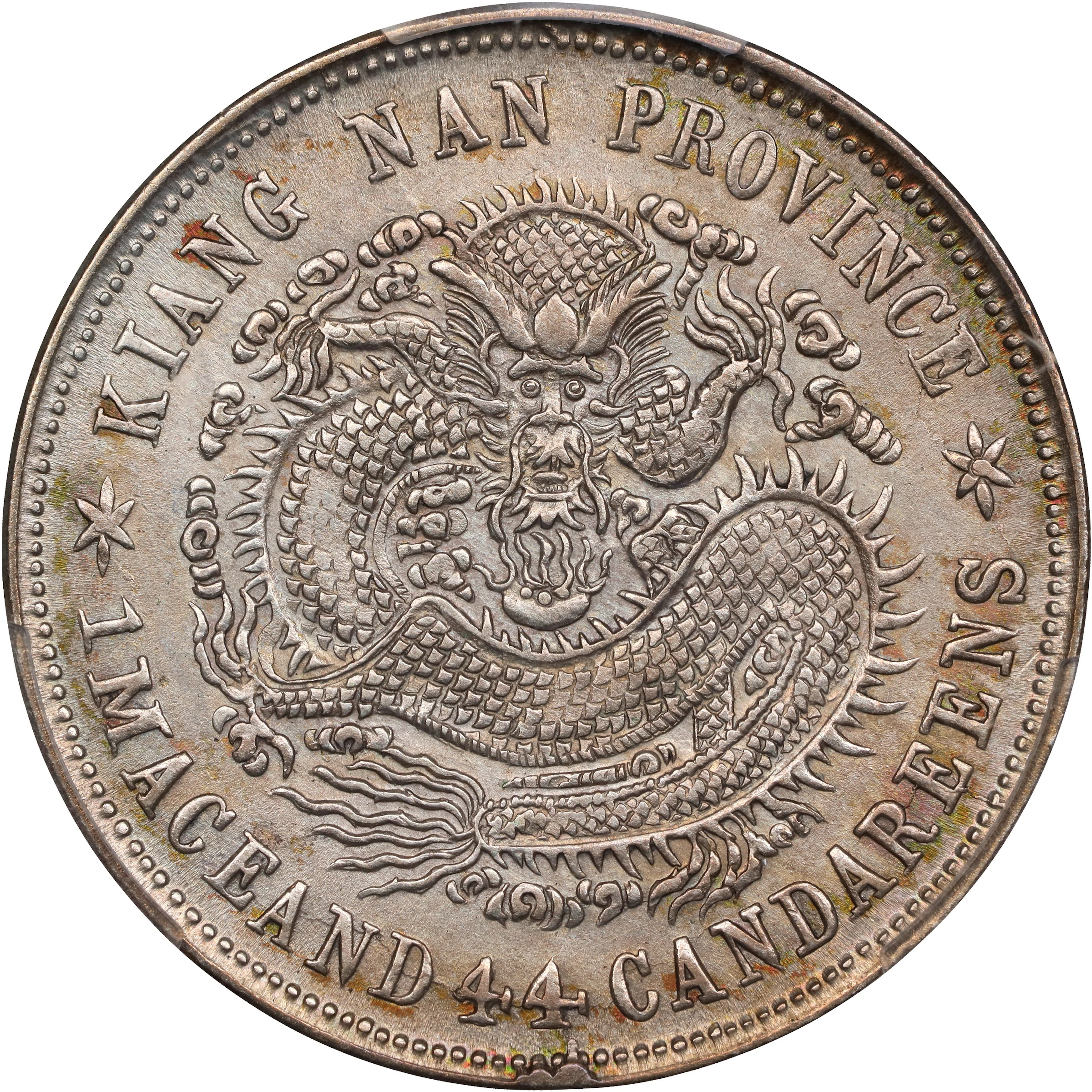 (t) CHINA. Kiangnan. 1 Mace 4.4 Candareens (20 Cents), CD (1900).