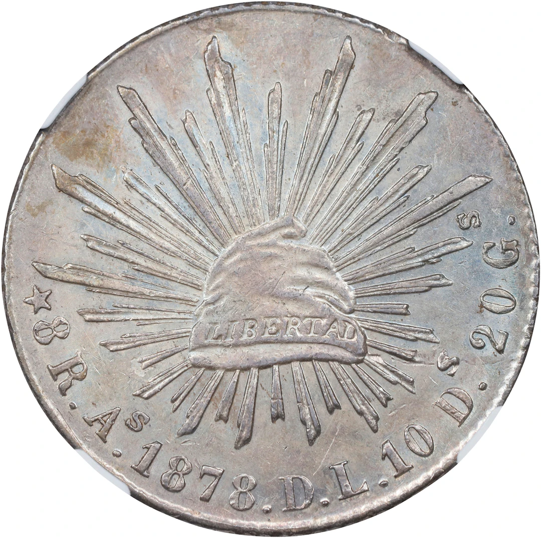 MEXICO. 8 Reales, 1878-As DL. Alamos Mint. NGC AU-58.