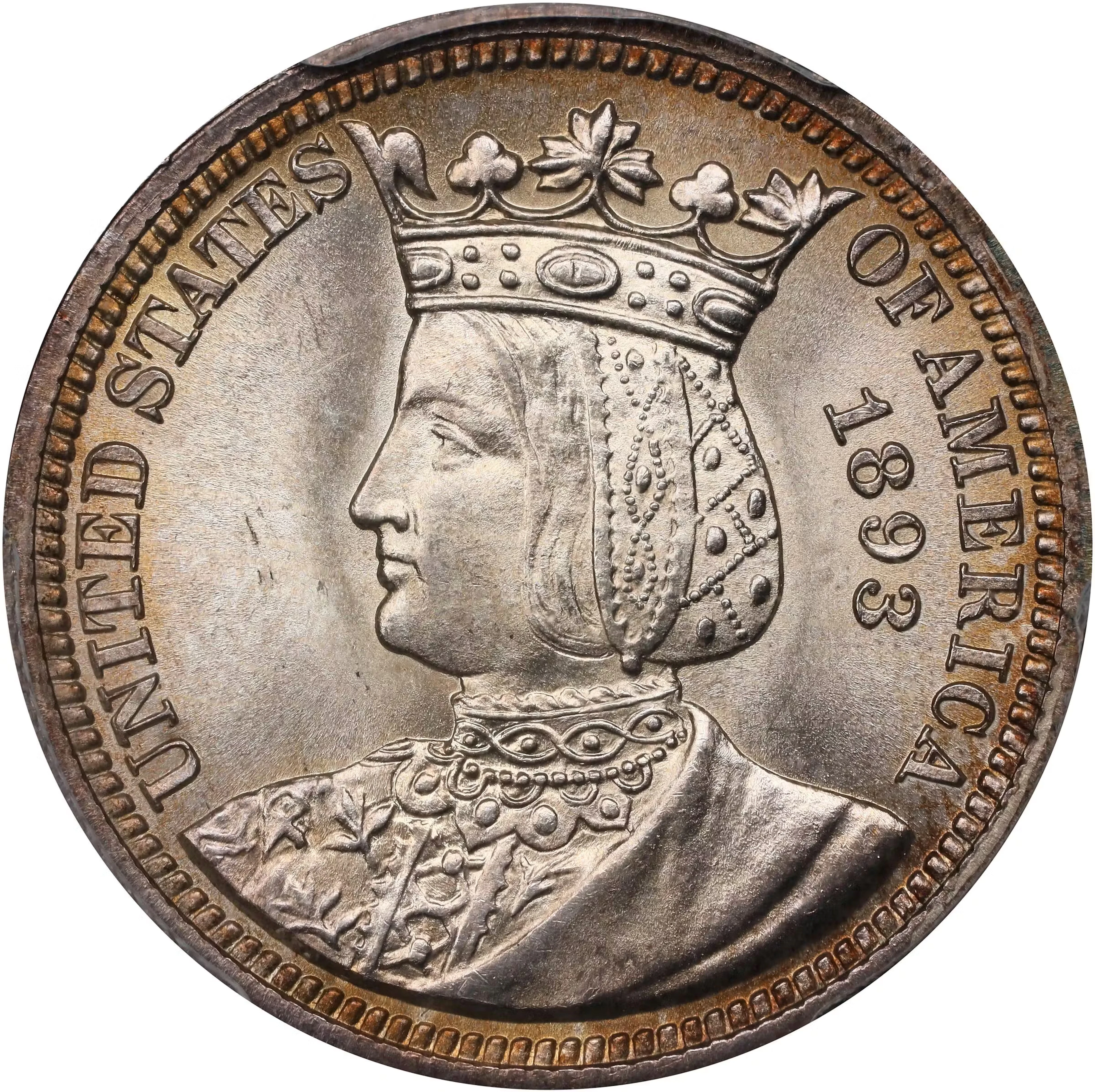 1893 Isabella Quarter. MS-66 (PCGS).