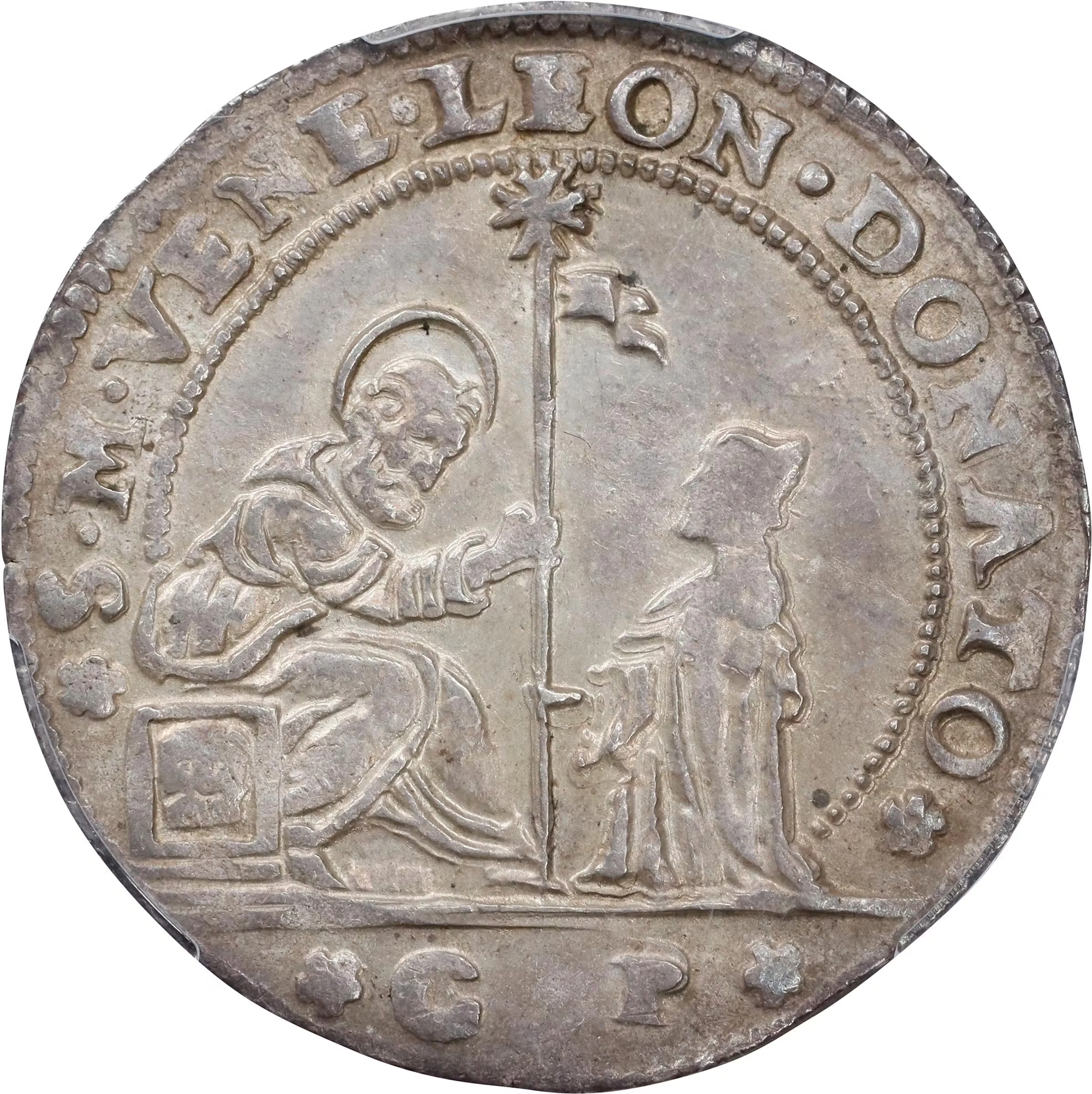 ITALY. Venice. 1/8 Scudo, ND (1607-09)-CP. Leonardo Dona. PCGS MS-63.