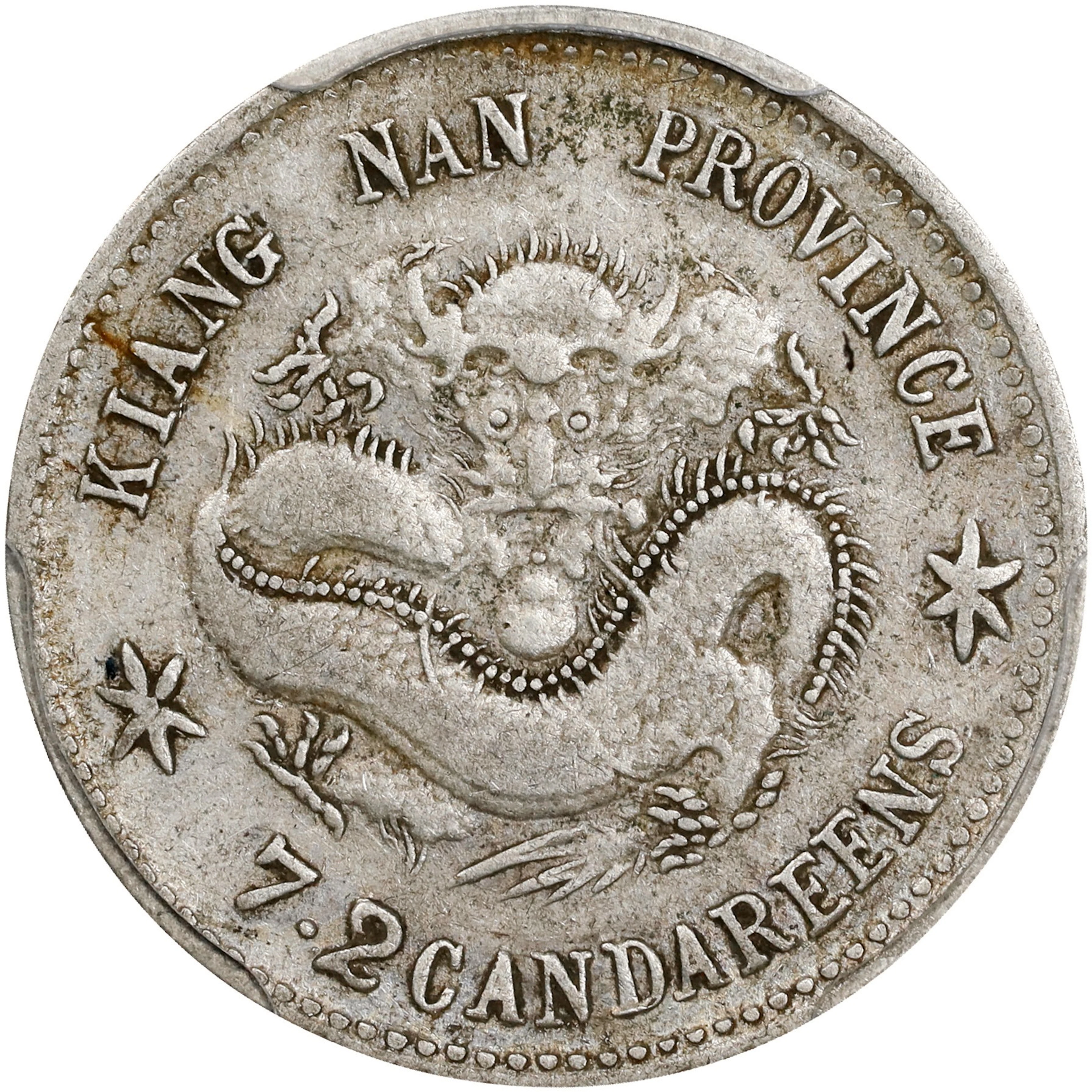 (t) CHINA. Kiangnan. 7.2 Candareens (10 Cents), CD (1901). Nanking