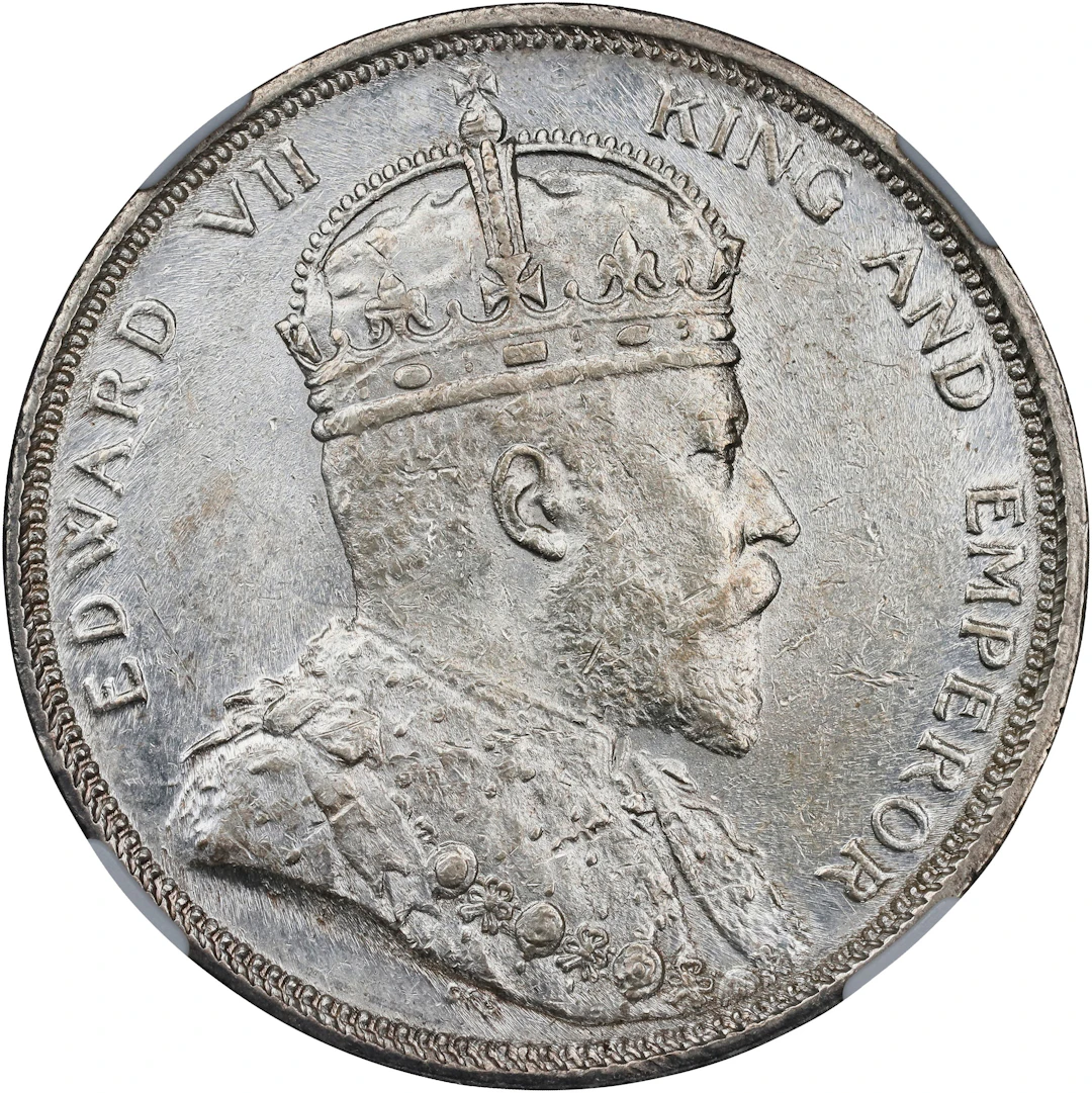 STRAITS SETTLEMENTS. Dollar, 1904-B. Bombay Mint. Edward VII. NGC MS-61.