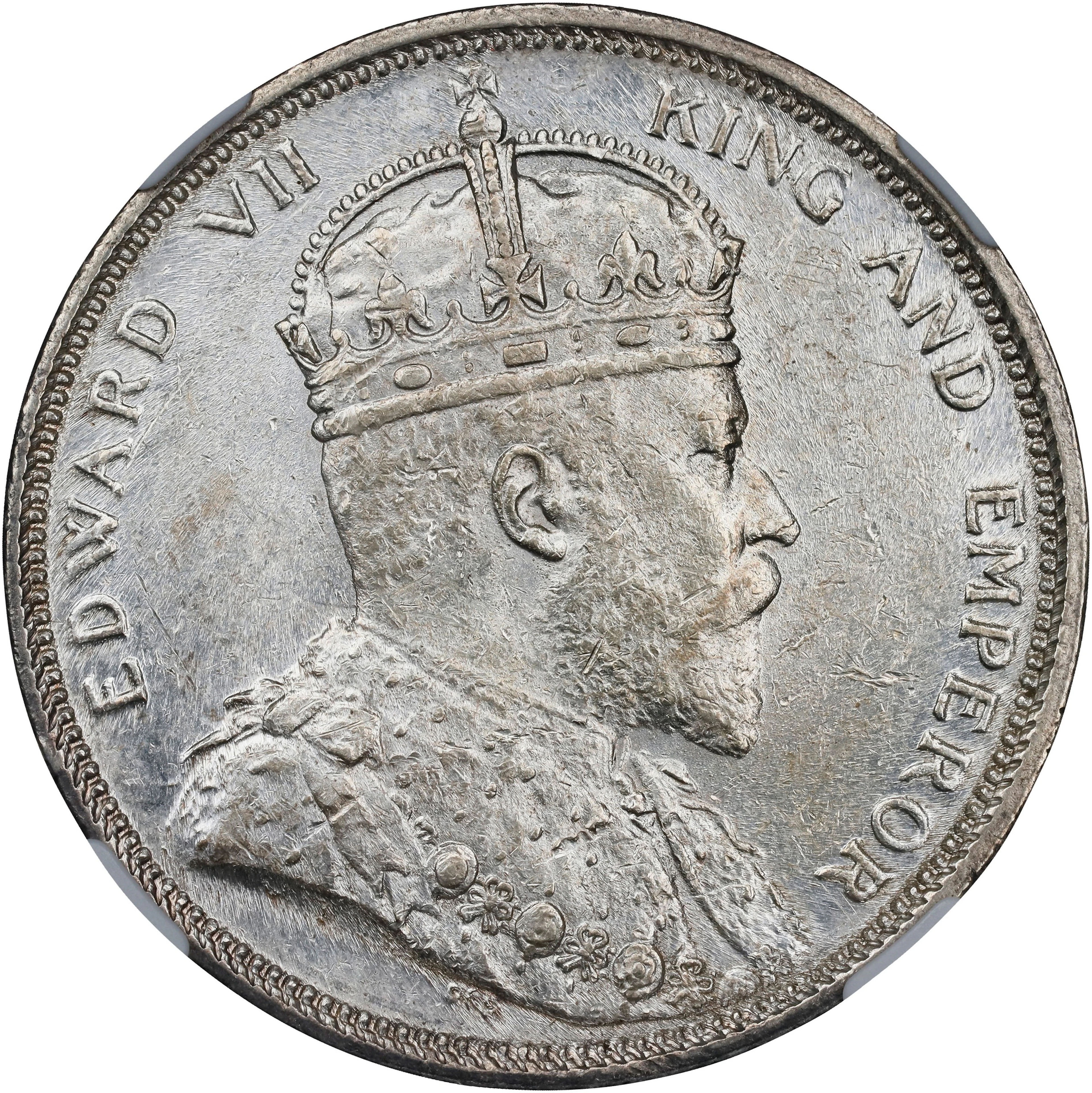 STRAITS SETTLEMENTS. Dollar, 1904-B. Bombay Mint. Edward VII. NGC MS-61.