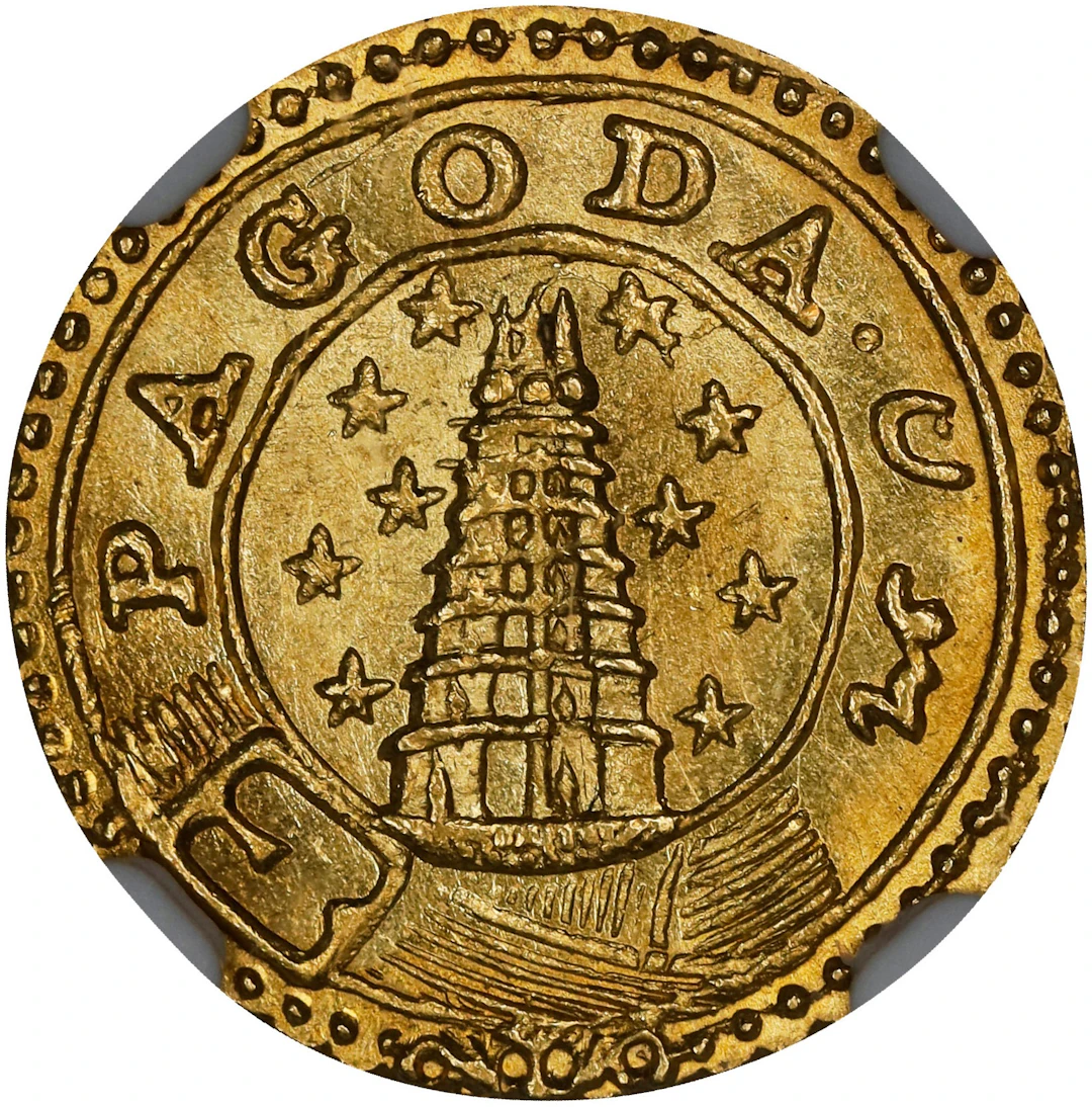 INDIA. Madras Presidency. Pagoda, ND (1808-15). Madras Mint. NGC MS-66.