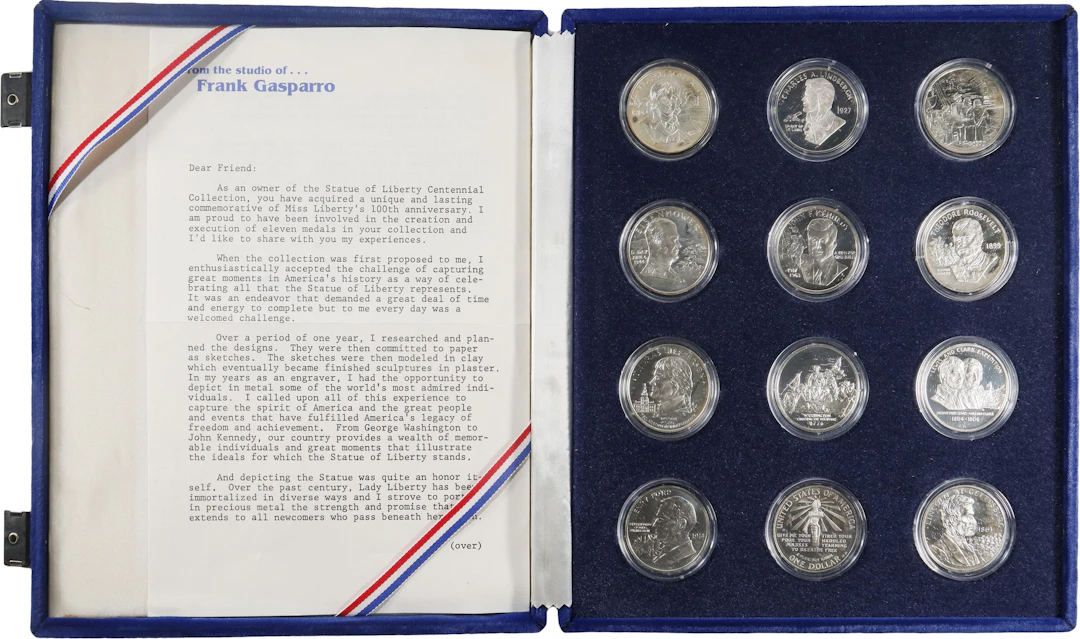(10.048 oz, 312.533 g ASW). Franklin Mint Statue of Liberty Centennial