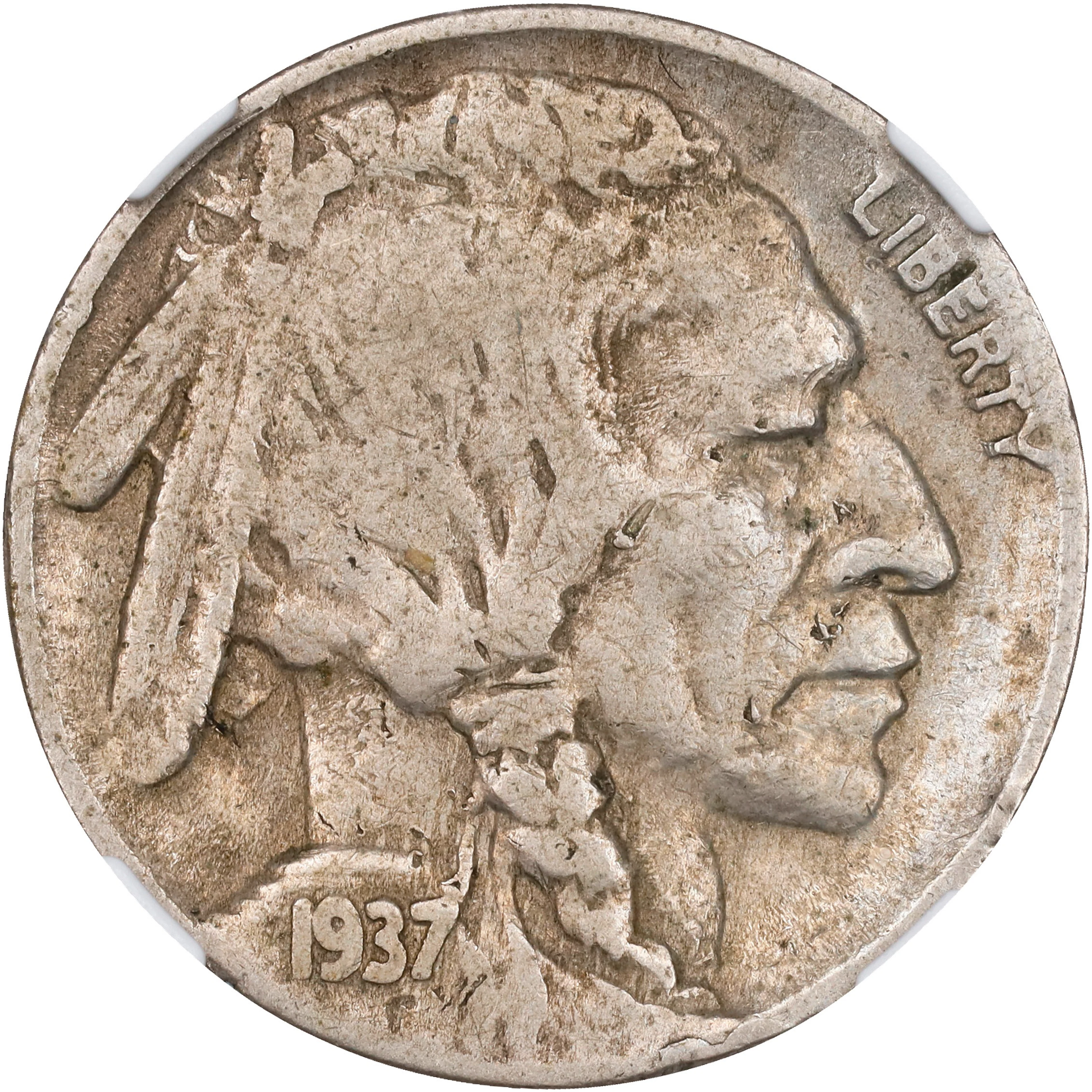 1937-D Buffalo Nickel. FS-901. 3-Legged. VF Details--Cleaned (NGC).