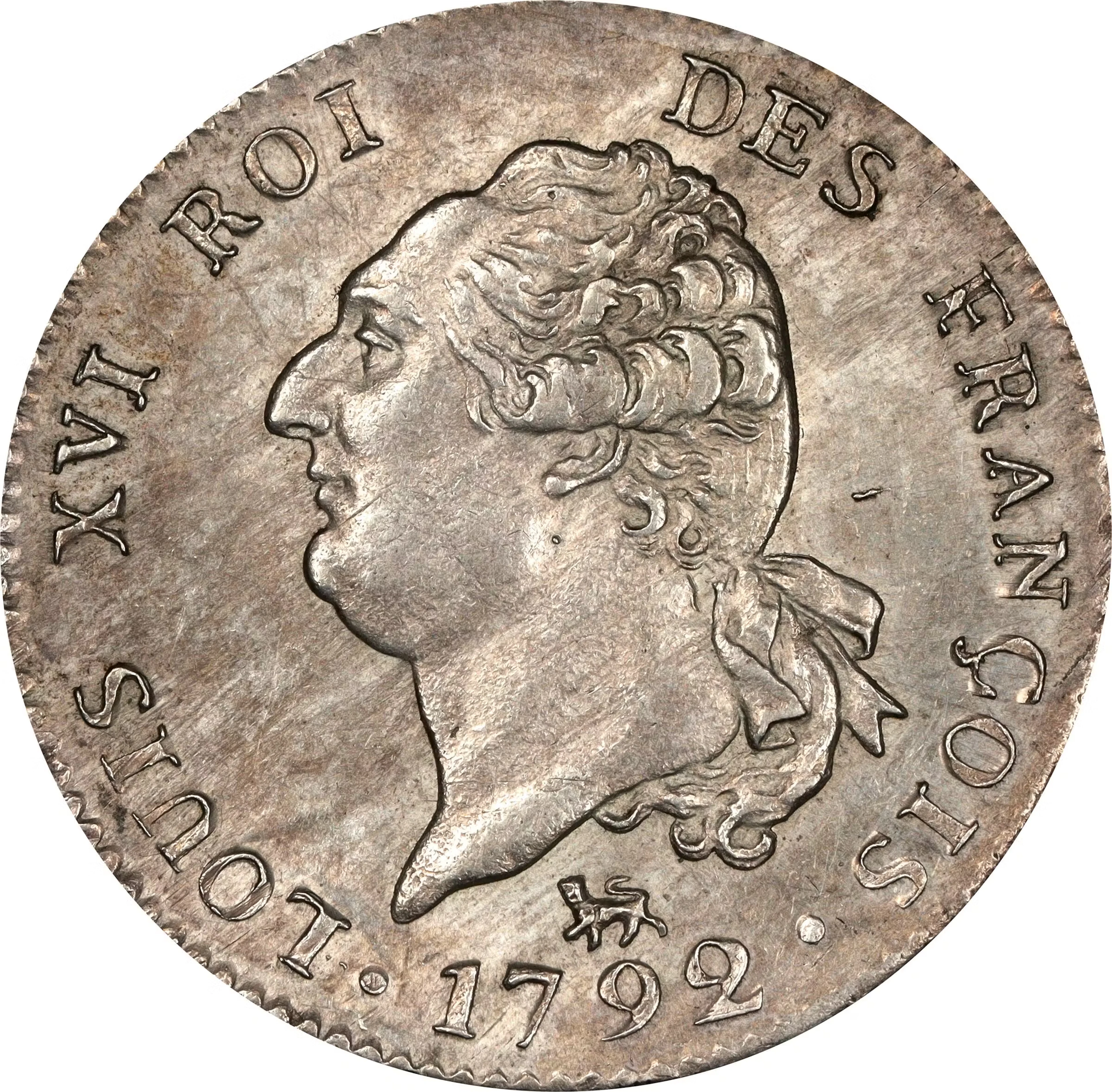 FRANCE. Constitution. 30 Sols, Year 4/1792-A. Paris Mint. Louis XVI.