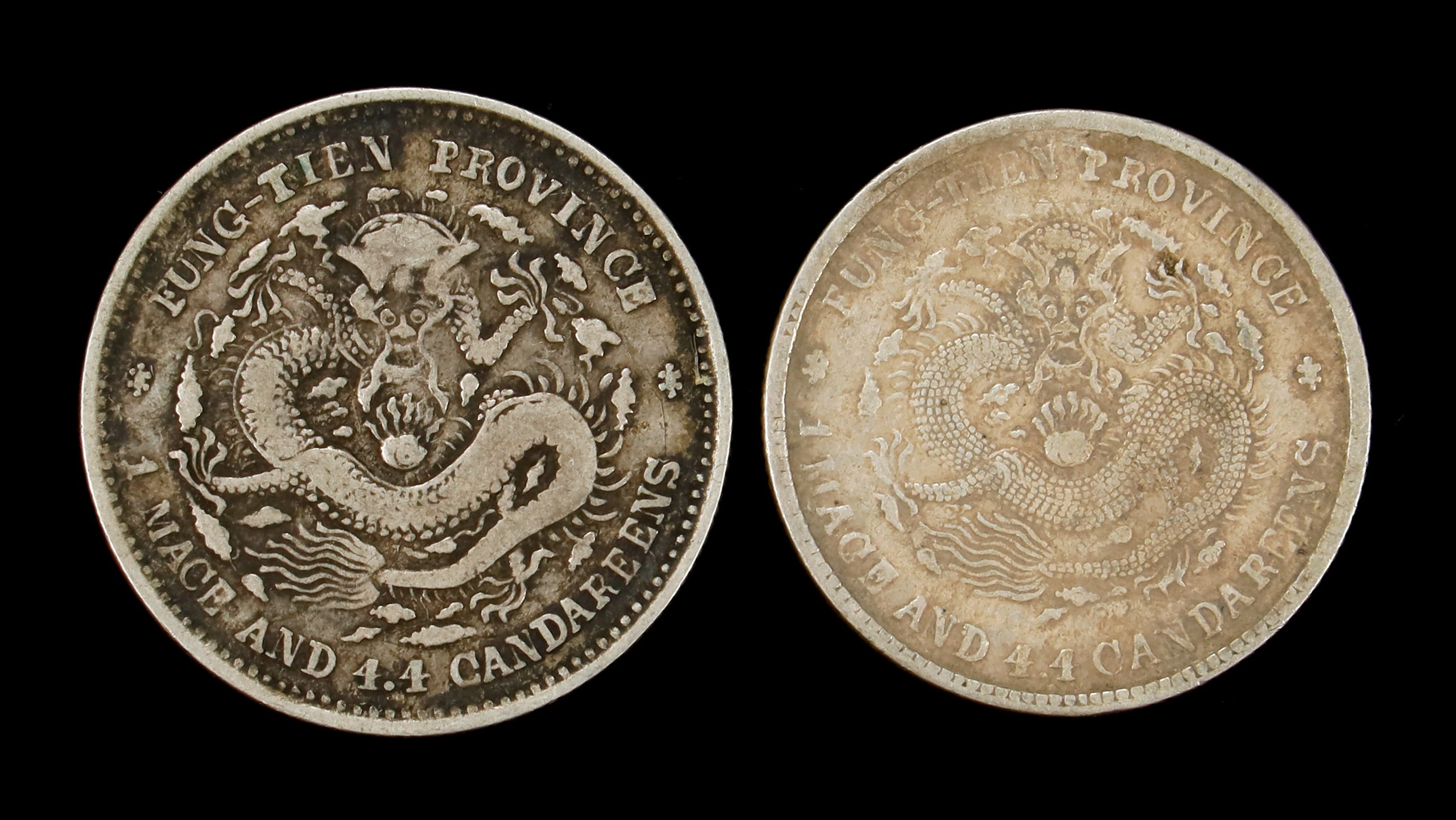 (t) CHINA. Fengtien. Duo of 1 Mace 4.4 Candareens (20 Cents) (2 Pieces)