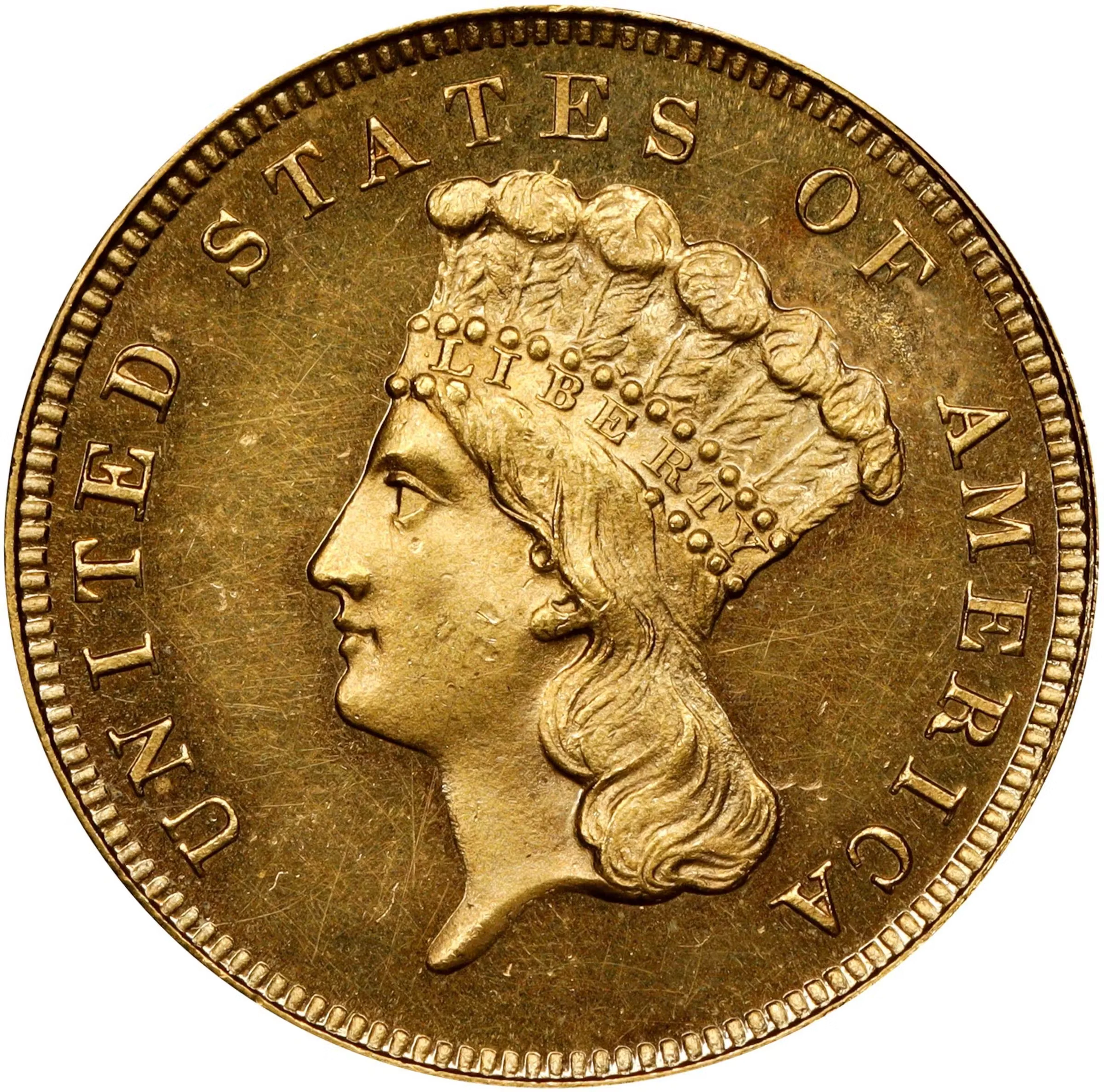 1859 Three-Dollar Gold Piece. JD-2. Rarity-7. Proof-63 Cameo (PCGS).