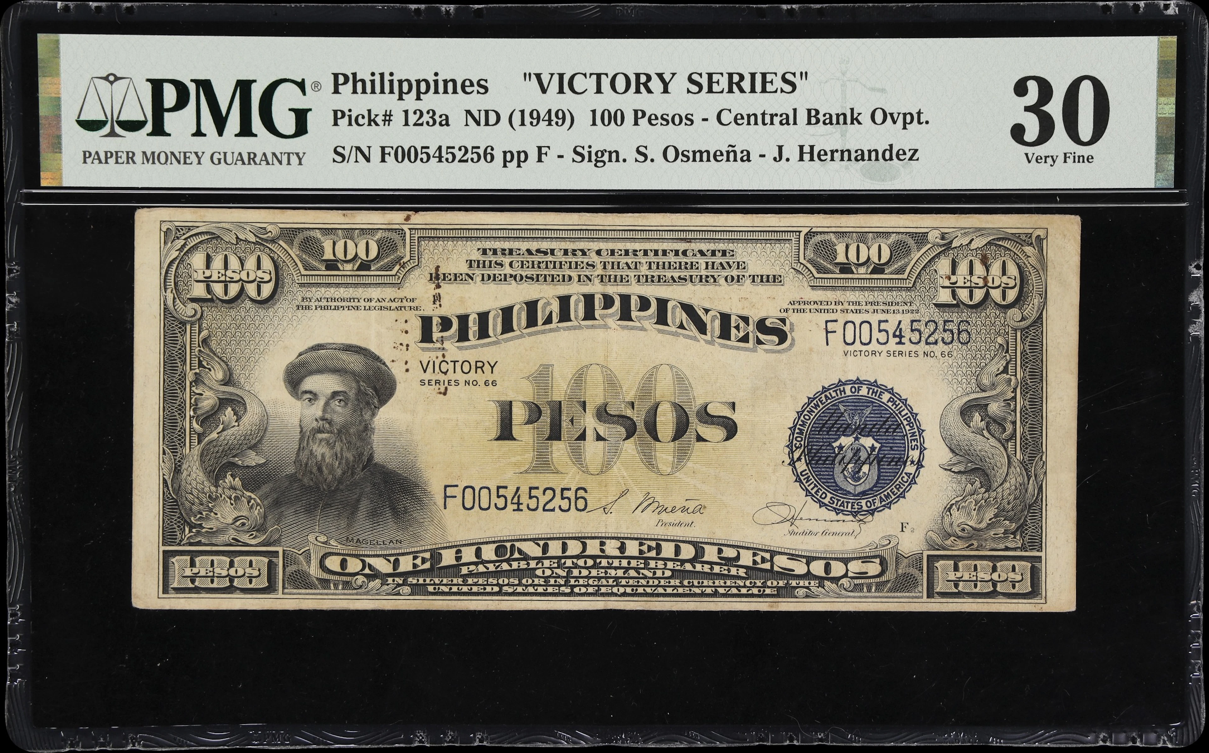PHILIPPINES. Central Bank of the Philippines. 100 Pesos, ND (1949).