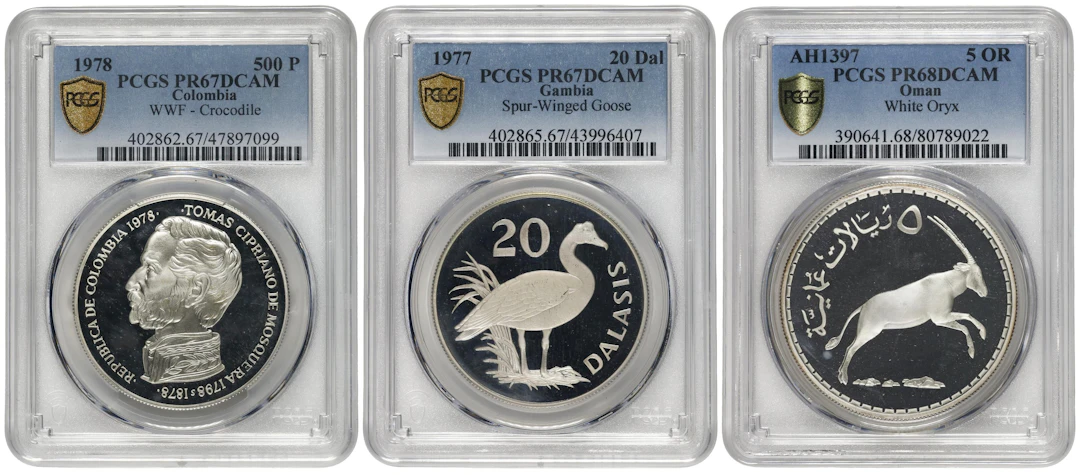 MIXED LOTS. Trio of Wildlife Conservation Issues (3 Pieces), 1976-78.