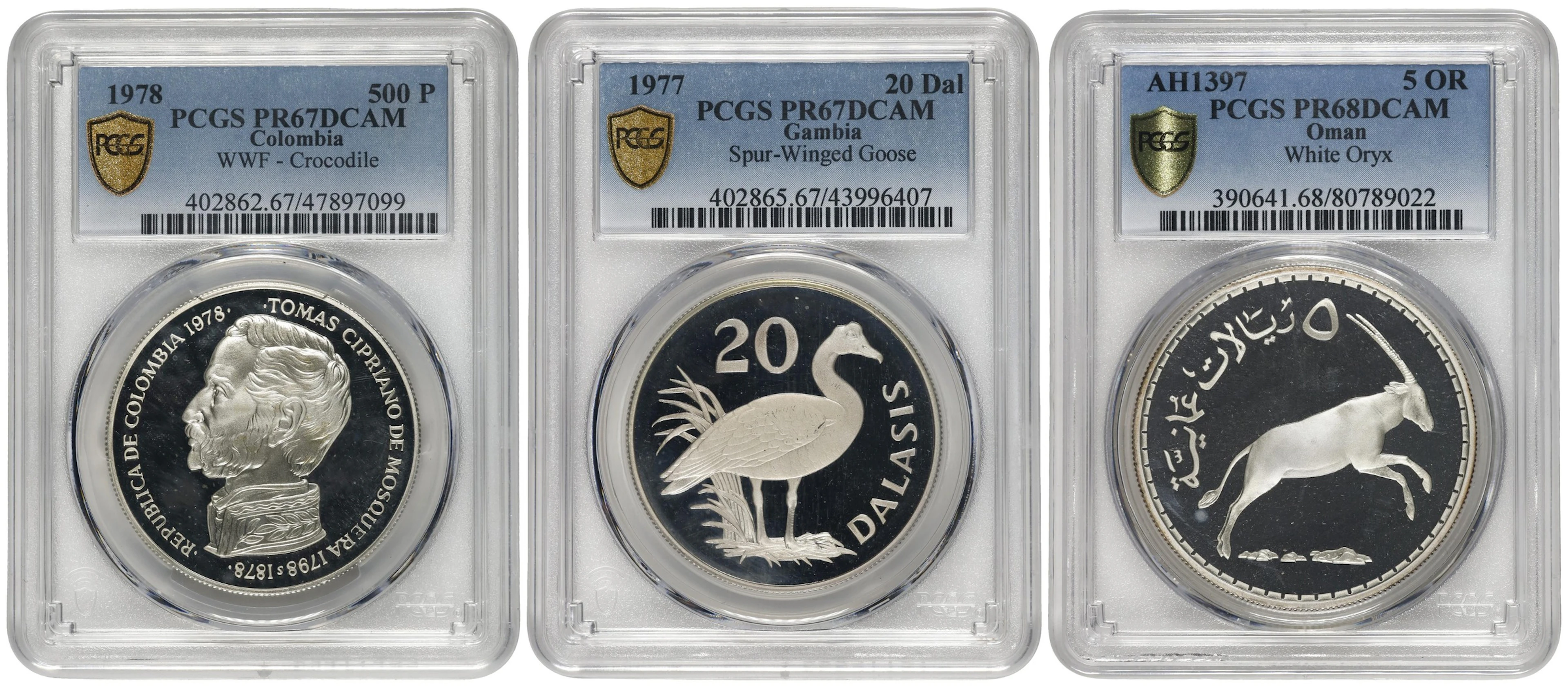 MIXED LOTS. Trio of Wildlife Conservation Issues (3 Pieces), 1976-78.