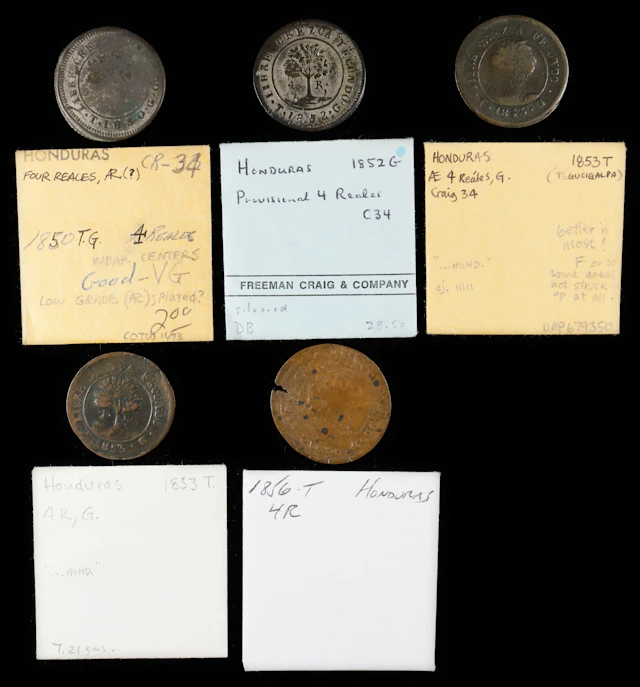 HONDURAS. Provisional Government. Quintet of 4 Reales (5 Pieces)