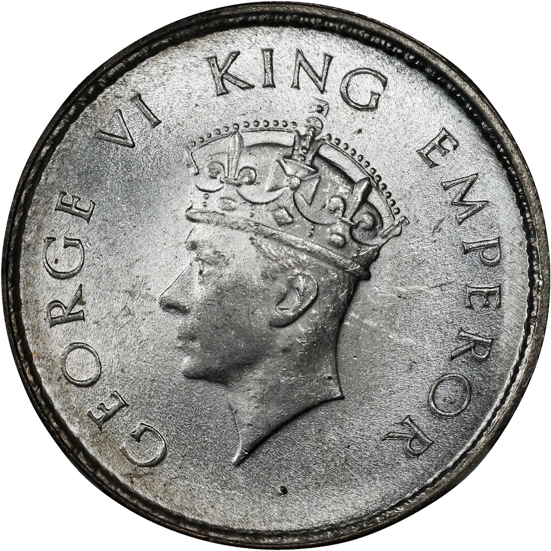 INDIA. 1/2 Rupee, 1939-(C). Calcutta Mint. George VI. NGC MS-64.