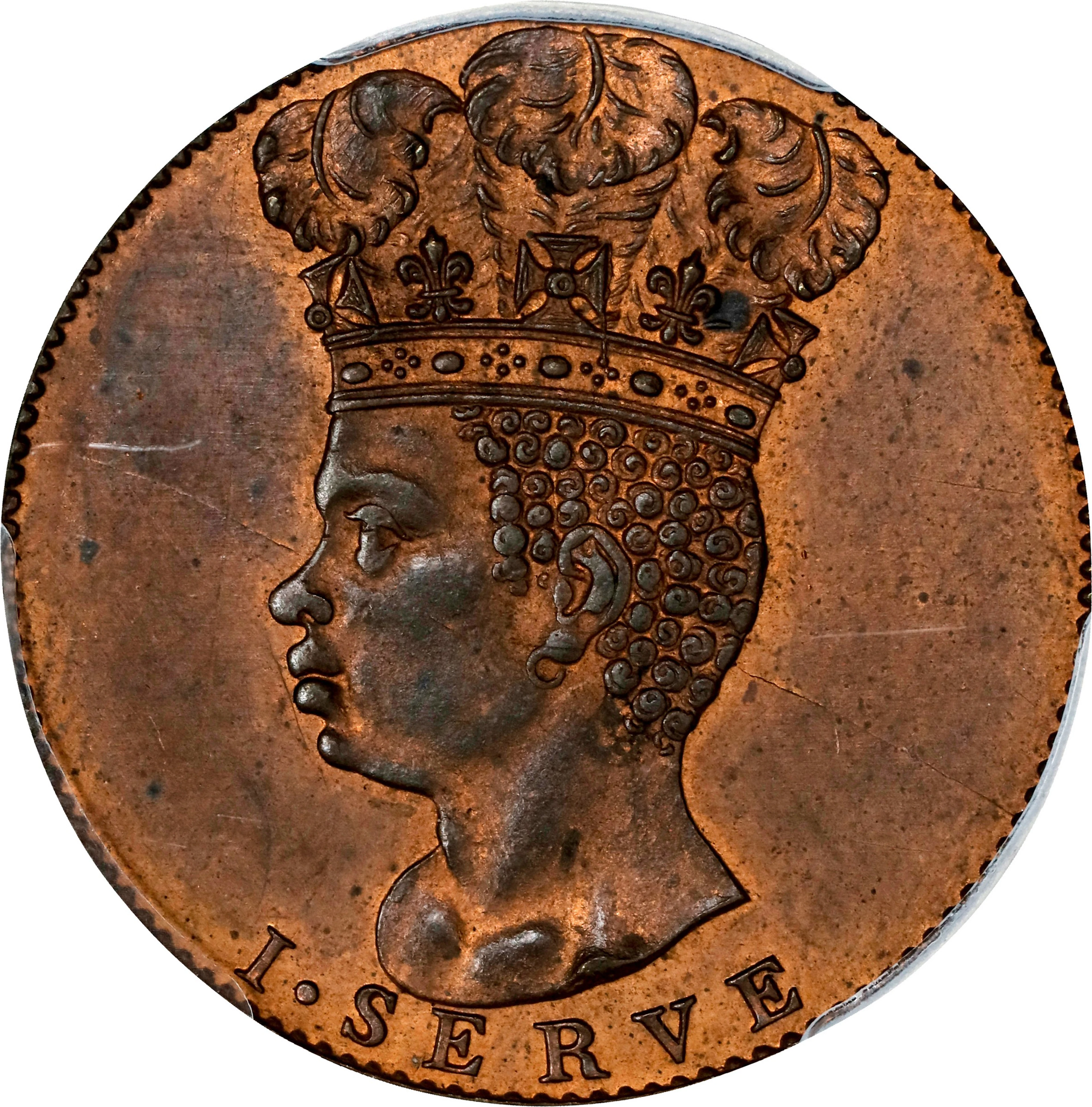BARBADOS. Copper 1/2 Penny Restrike, 1792. PCGS PROOF-64 Red Brown.