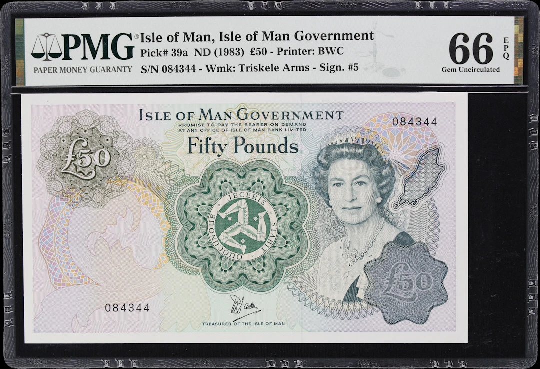 ISLE OF MAN. Isle of Man Government. 50 Pounds, ND (1983). P-39a.