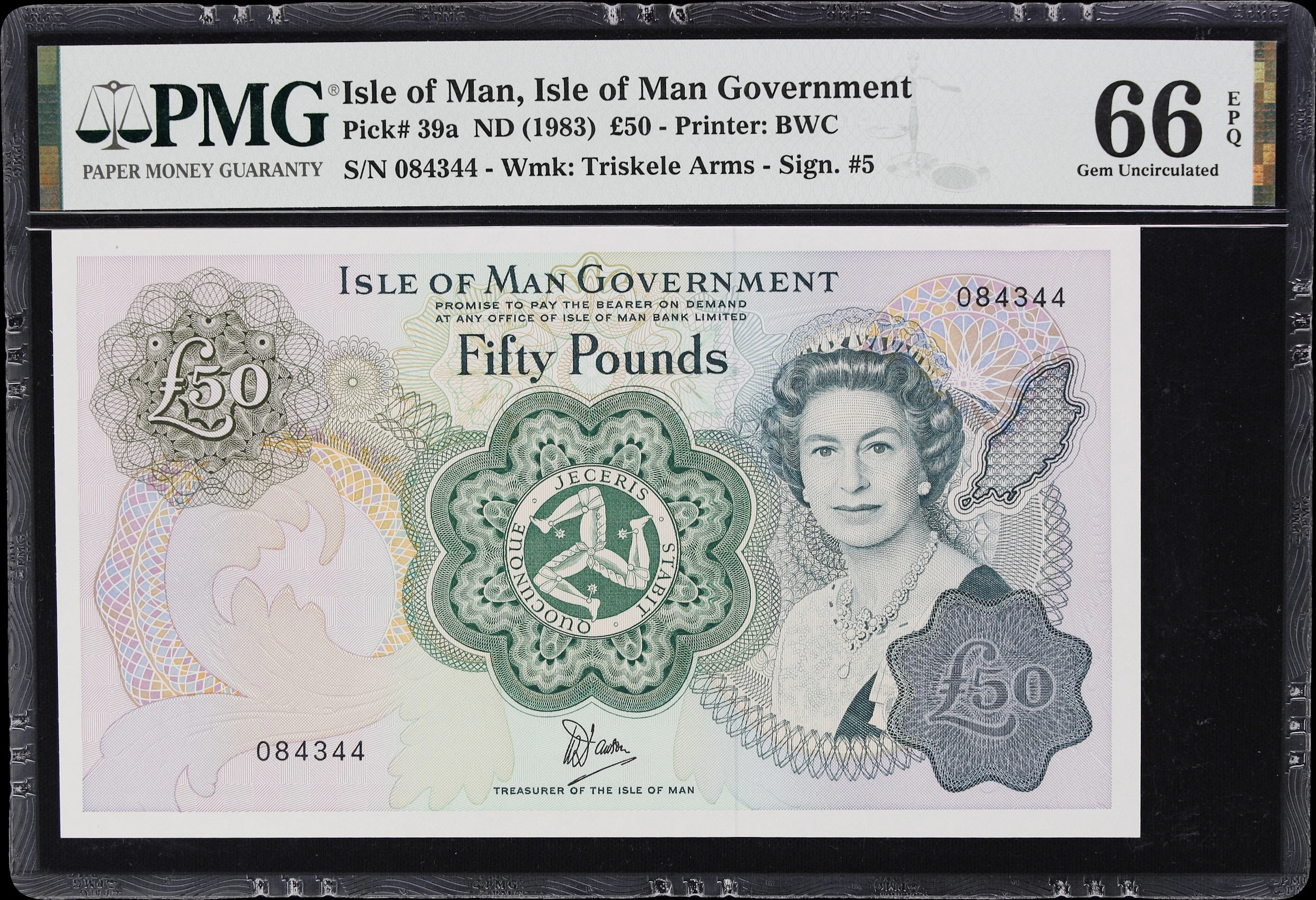 ISLE OF MAN. Isle of Man Government. 50 Pounds, ND (1983). P-39a.