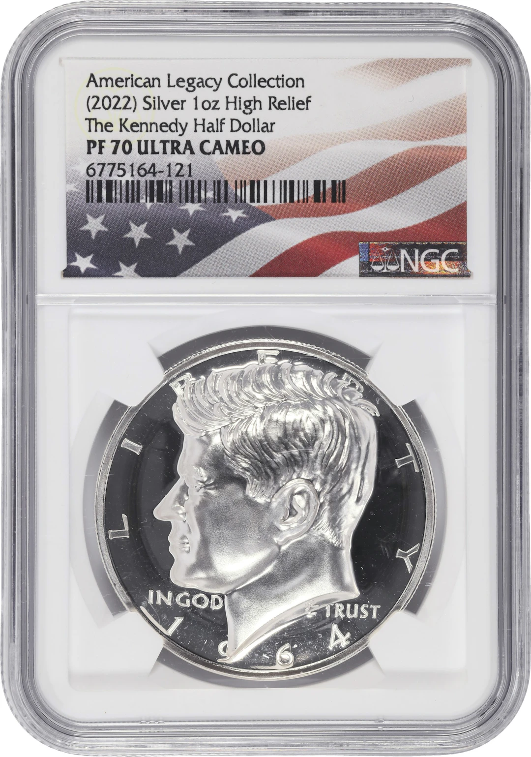 (1 oz, 31.104 g ASW). 2022 American Legacy Collection Kennedy Half-Dollar