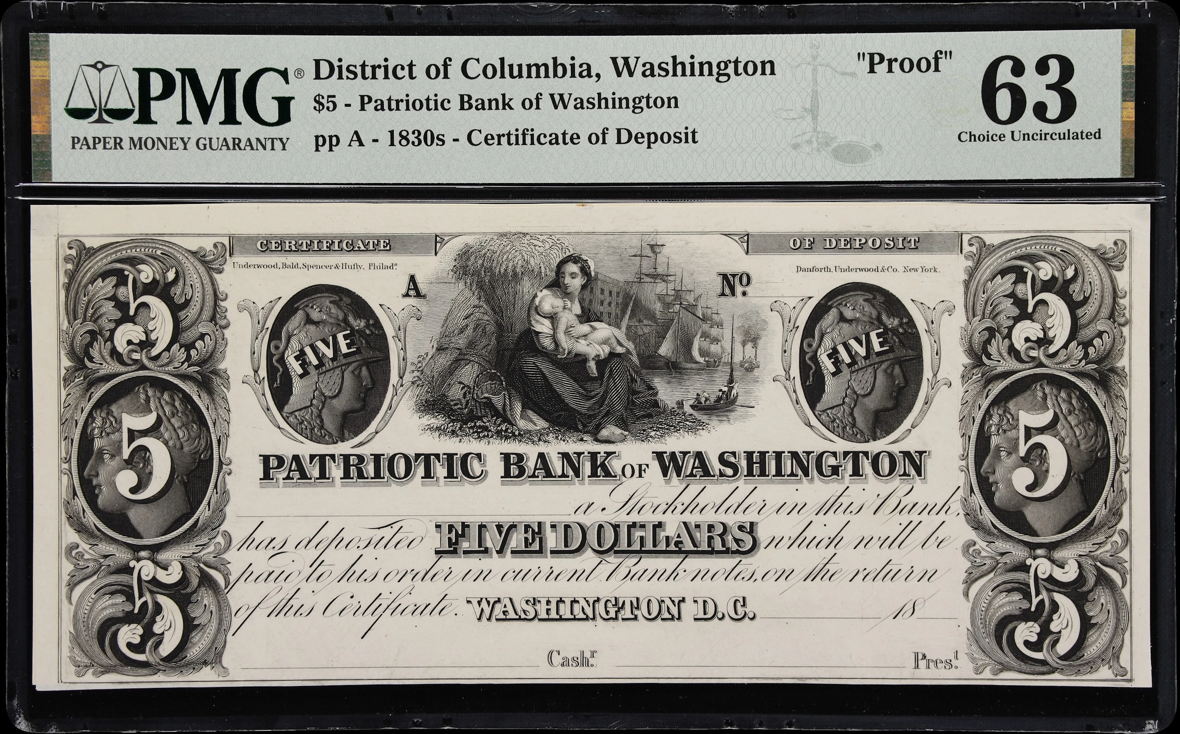 Washington, District of Columbia. Patriotic Bank of Washington. 18xx