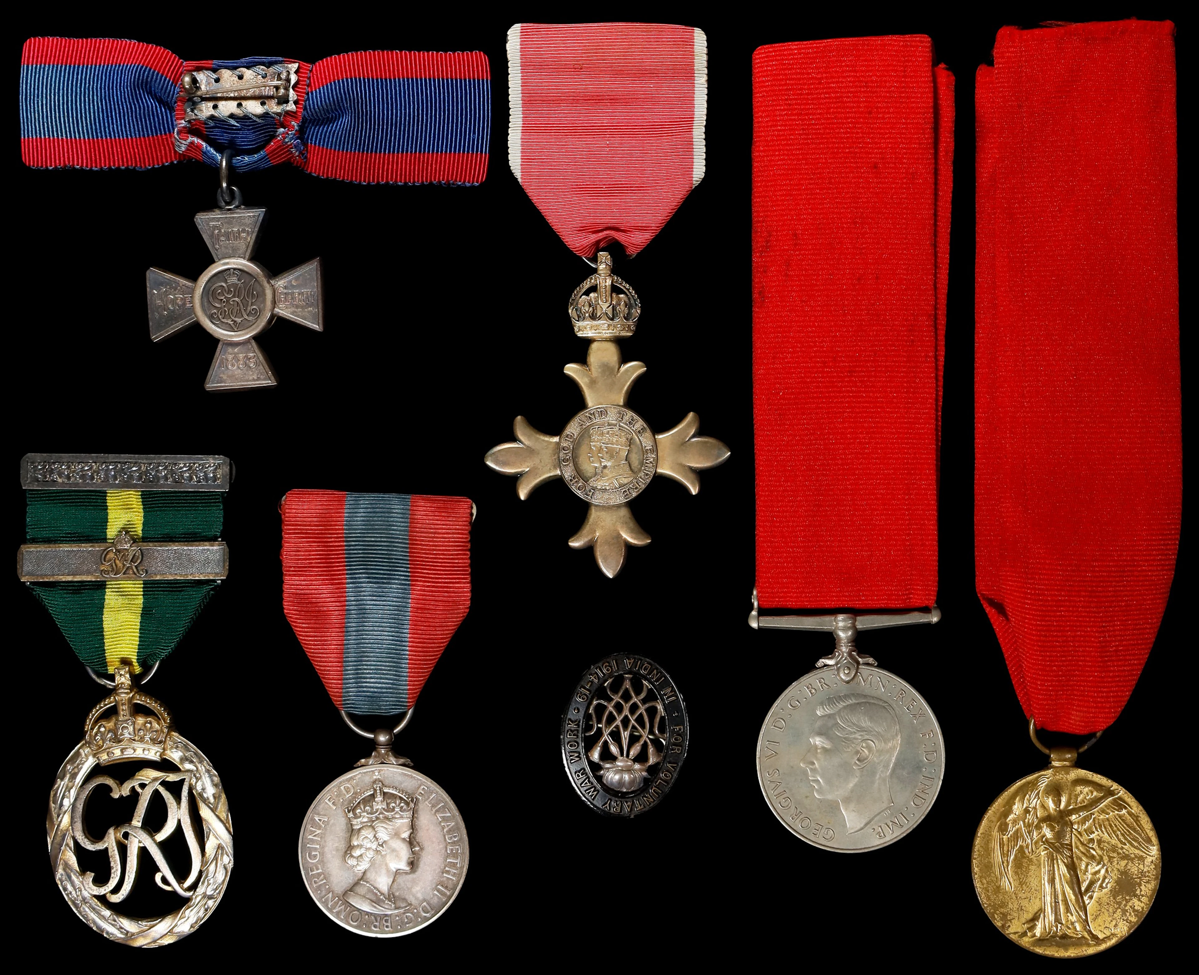 GREAT BRITAIN. Septet of Orders & Decorations (7 Pieces), ND (ca.