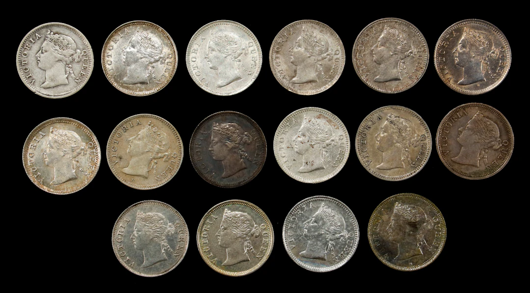 (t) HONG KONG (SAR). Group of Silver 5 Cents (16 Pieces), 1873-1901.