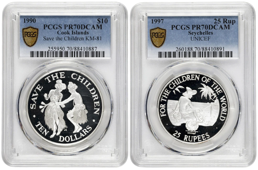 MIXED LOTS. Duo of Silver Denominations (2 Pieces), 1990 & 1997. Both