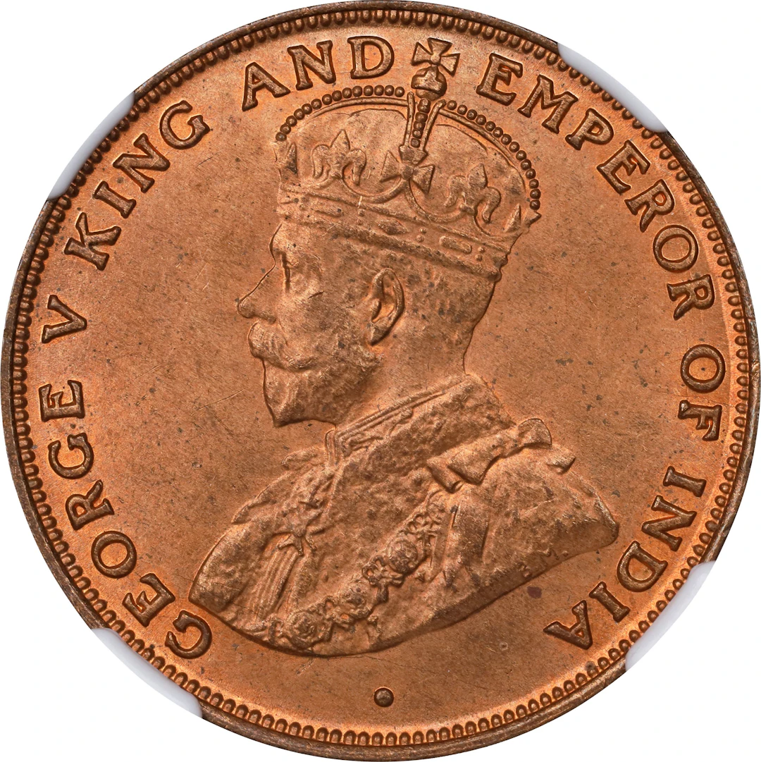 (t) HONG KONG (SAR). Cent, 1923. London Mint. George V. NGC MS-65 Red.