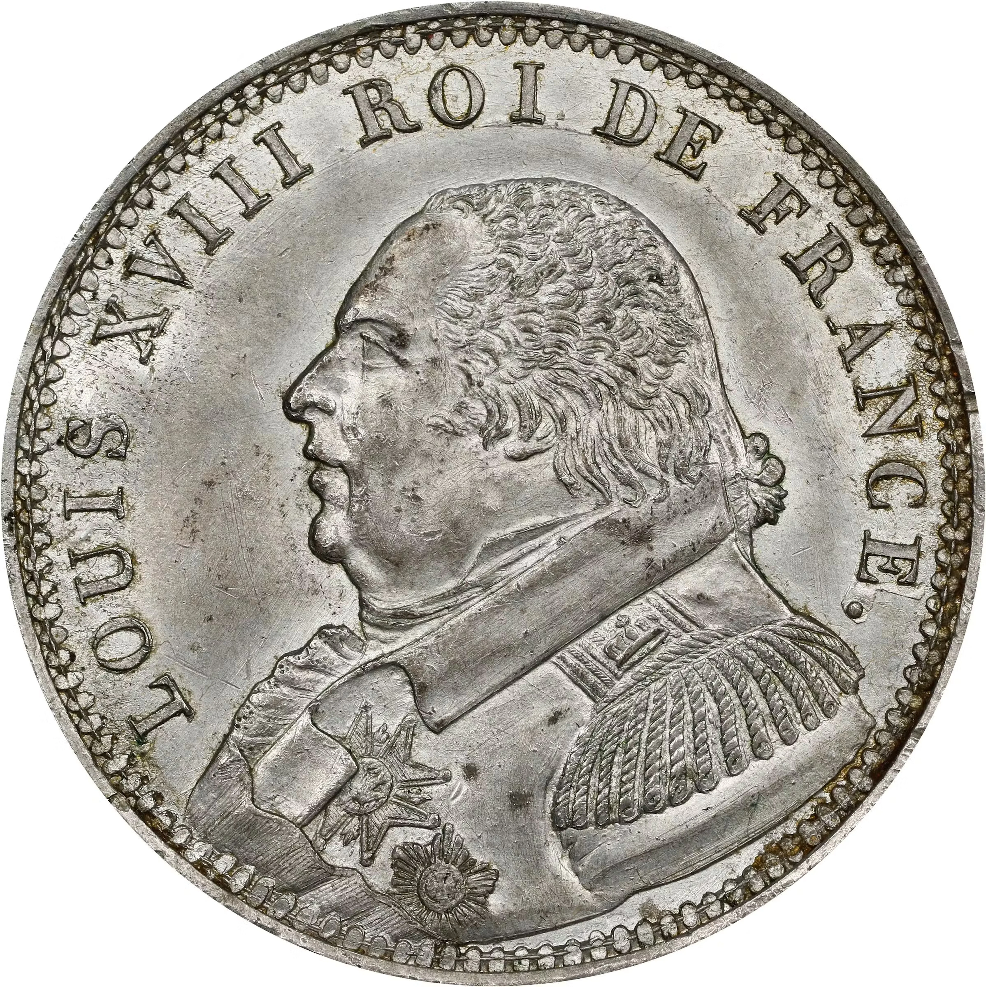 FRANCE. Kingdom (First Restoration). White Metal Obverse Cliché or