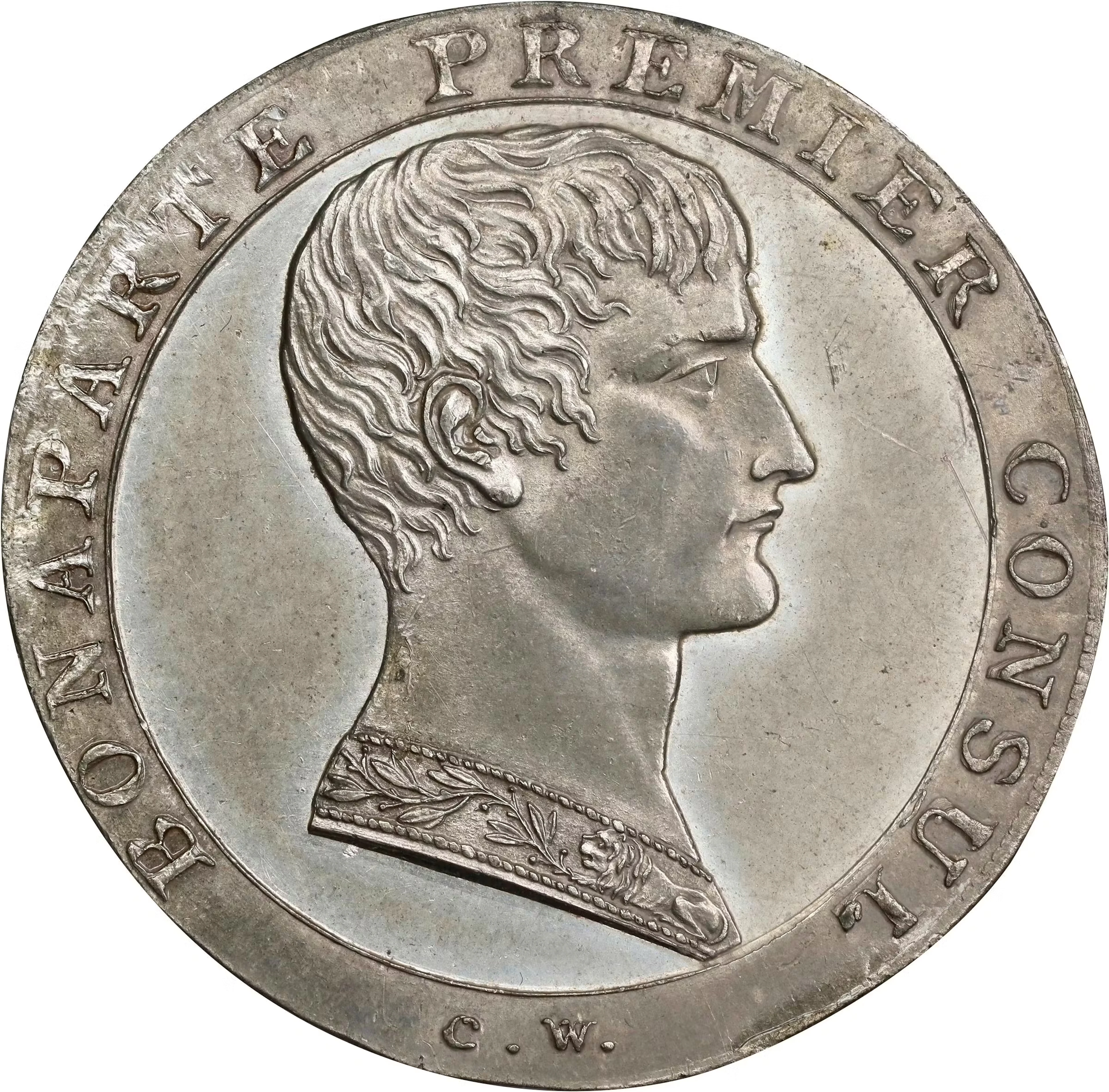FRANCE. Consulate. White Metal 5 Francs Essai (Pattern) Restrike