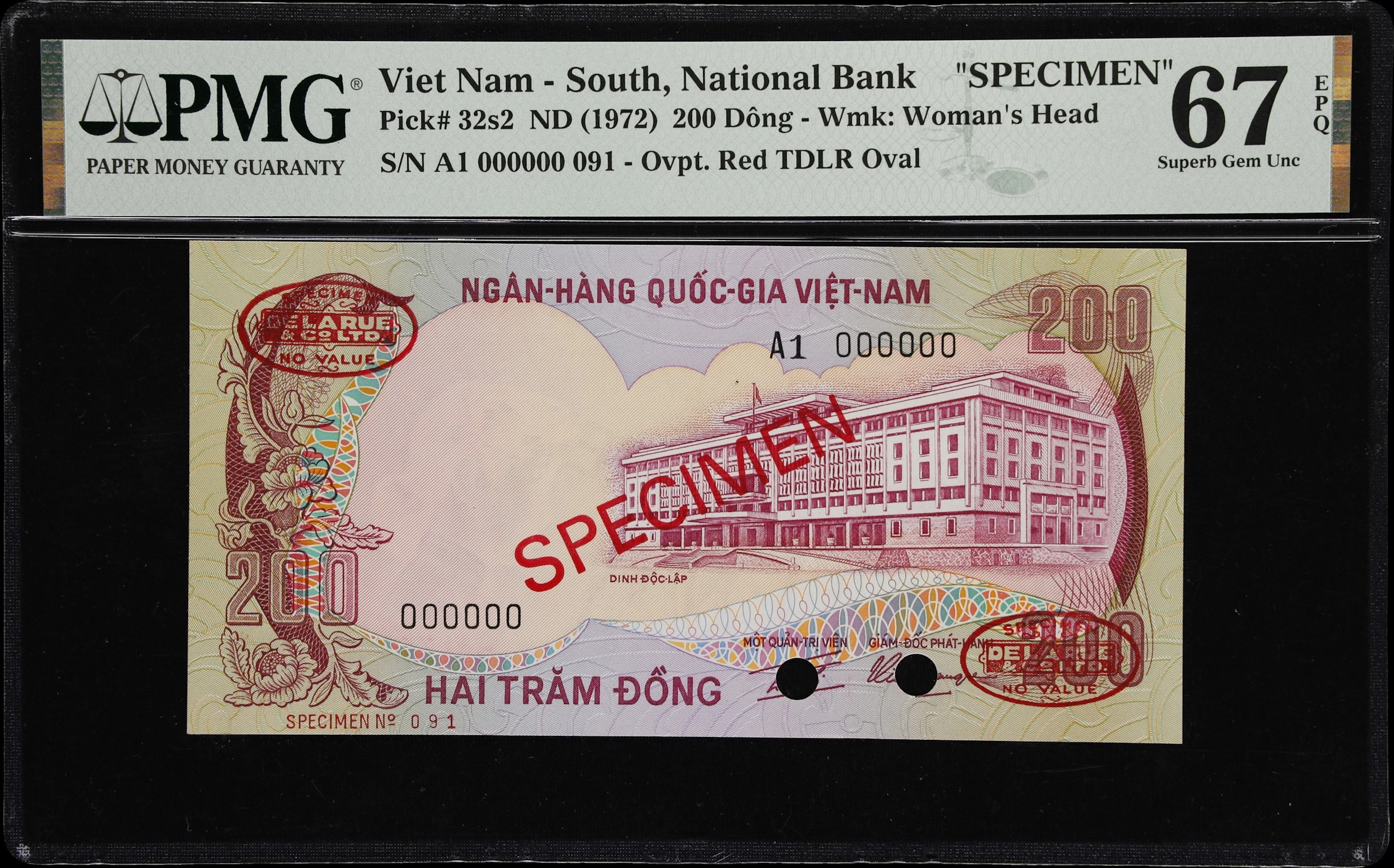 VIETNAM, SOUTH. National Bank of Vietnam. 200 Dong, ND (1972). P-32s2.