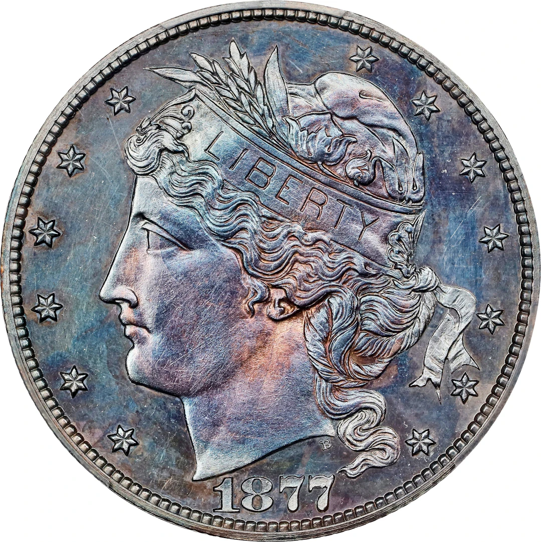 1877 Pattern Half Dollar. Judd-1524, Pollock-1692. Rarity-7-. Silver.