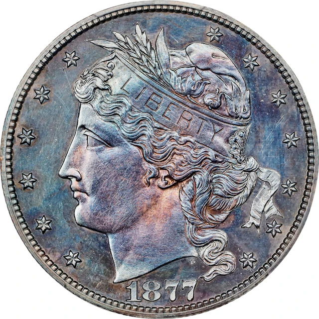 1877 Pattern Half Dollar. Judd-1524, Pollock-1692. Rarity-7-. Silver.