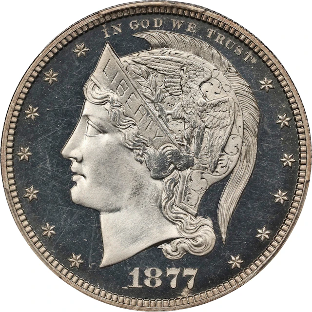 1877 Pattern Half Dollar. Judd-1526, Pollock-1694. Rarity-7+. Silver.