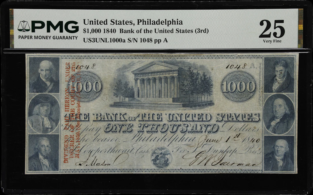 Philadelphia, Pennsylvania. Bank of the United States (3rd). 1840