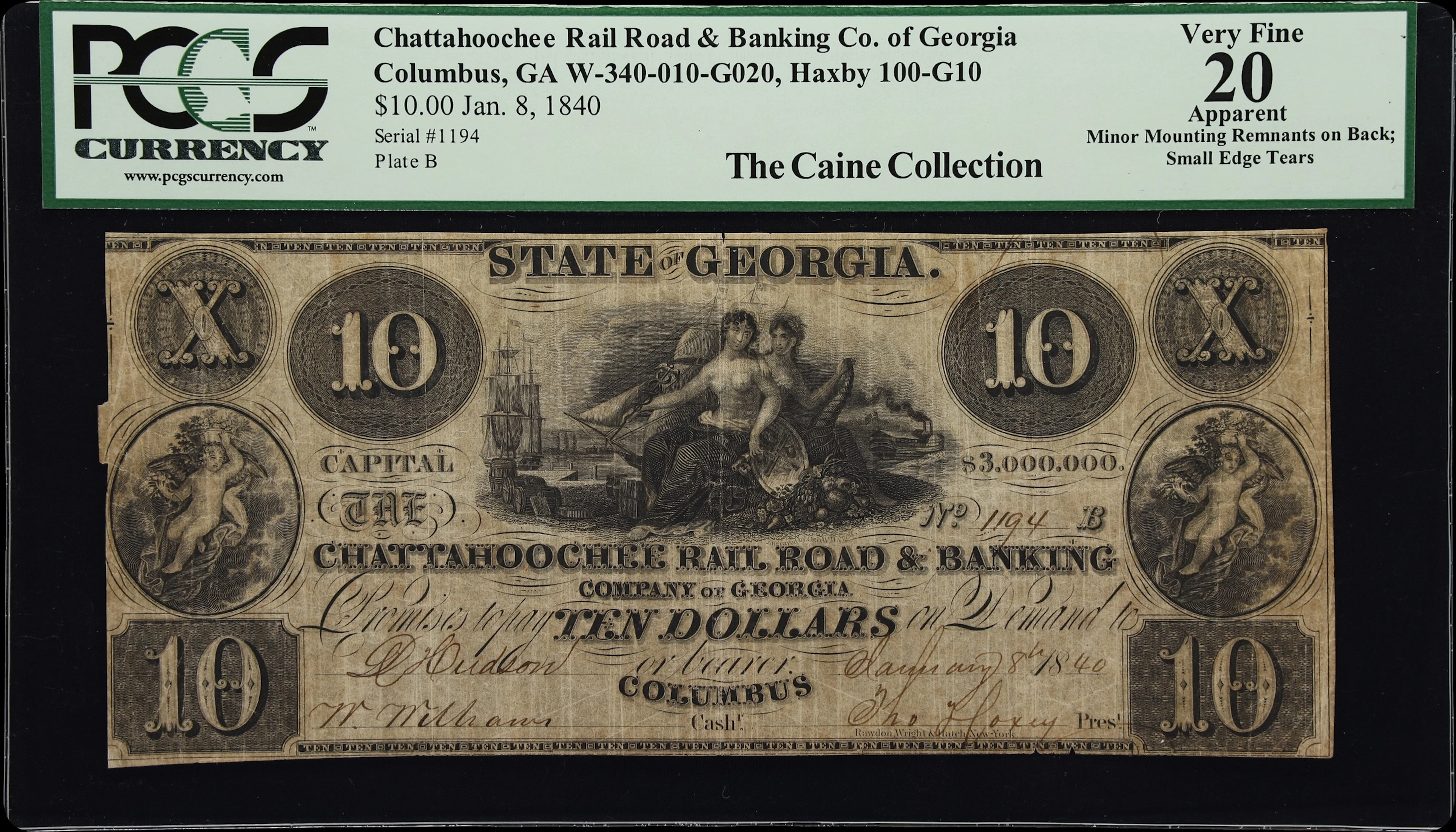 Columbus, Georgia. Chattahoochee Rail Road & Banking Company of Georgia.