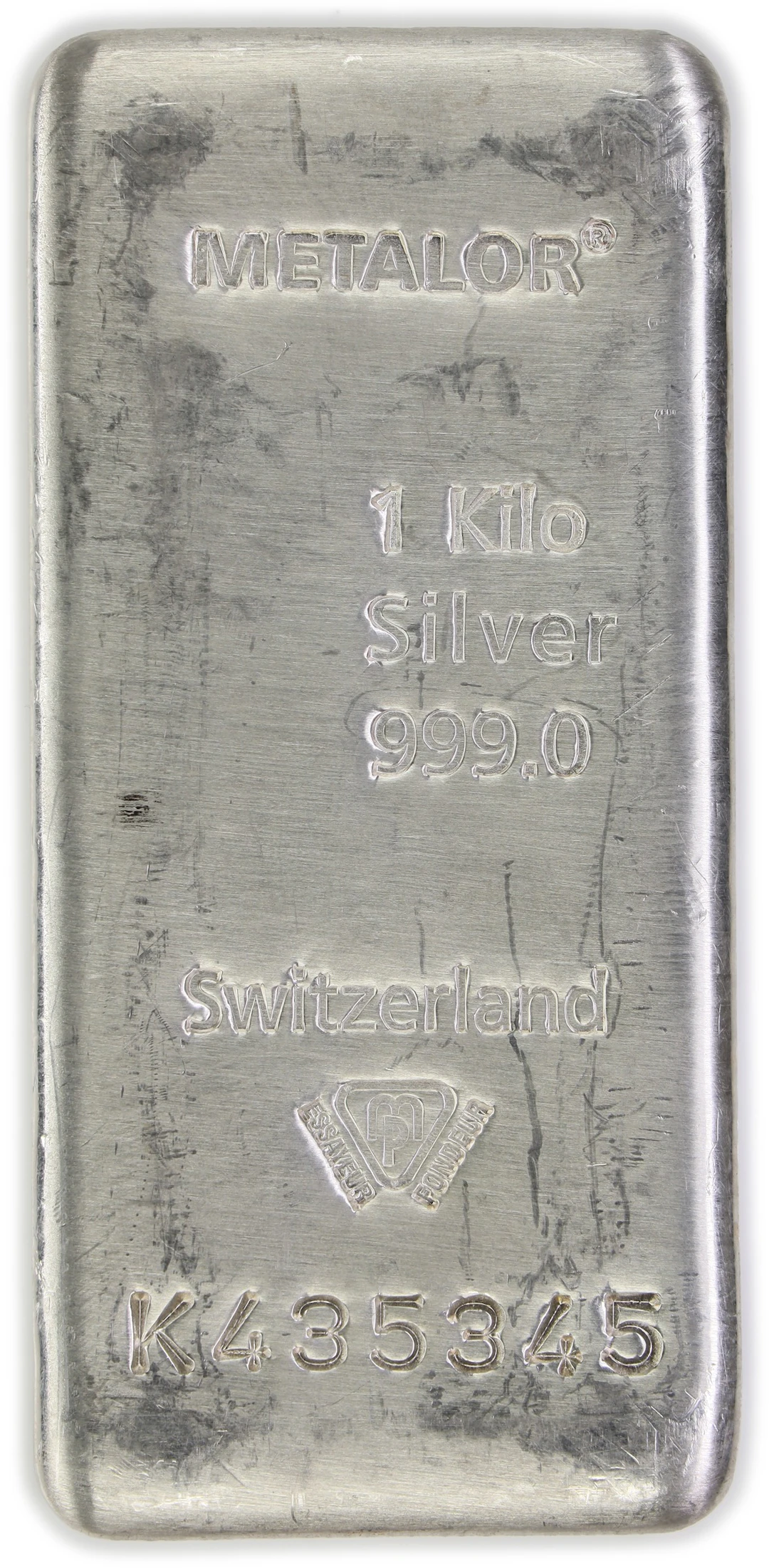 (32.151 oz, 1000 g ASW). Metalor 1 Kilo Silver Bar.