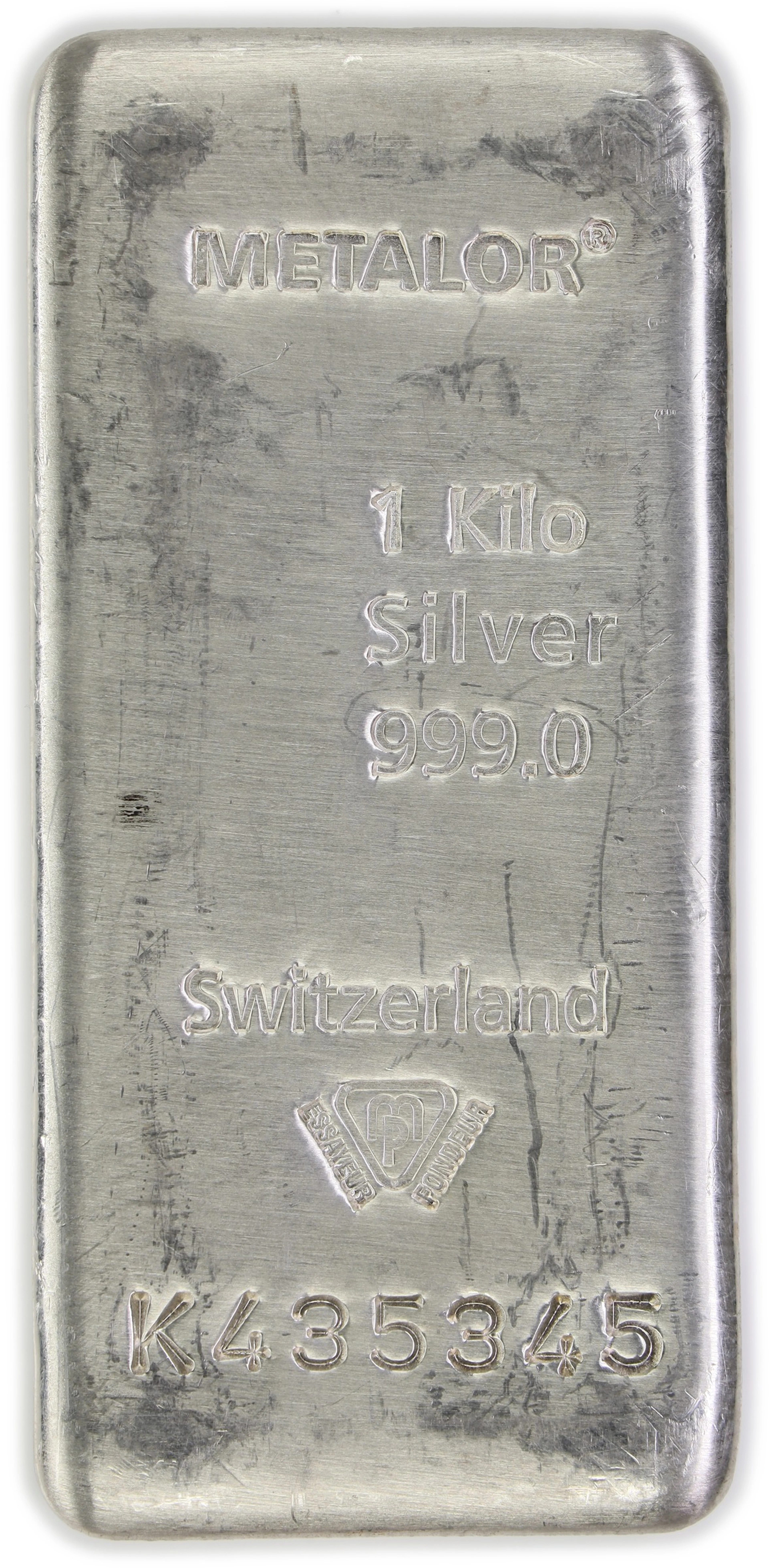 (32.151 oz, 1000 g ASW). Metalor 1 Kilo Silver Bar.
