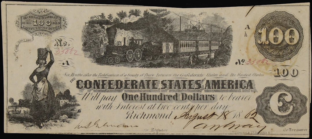 T-40. Confederate Currency. 1862 $100. Extremely Fine. Trans-Mississippi Issue.