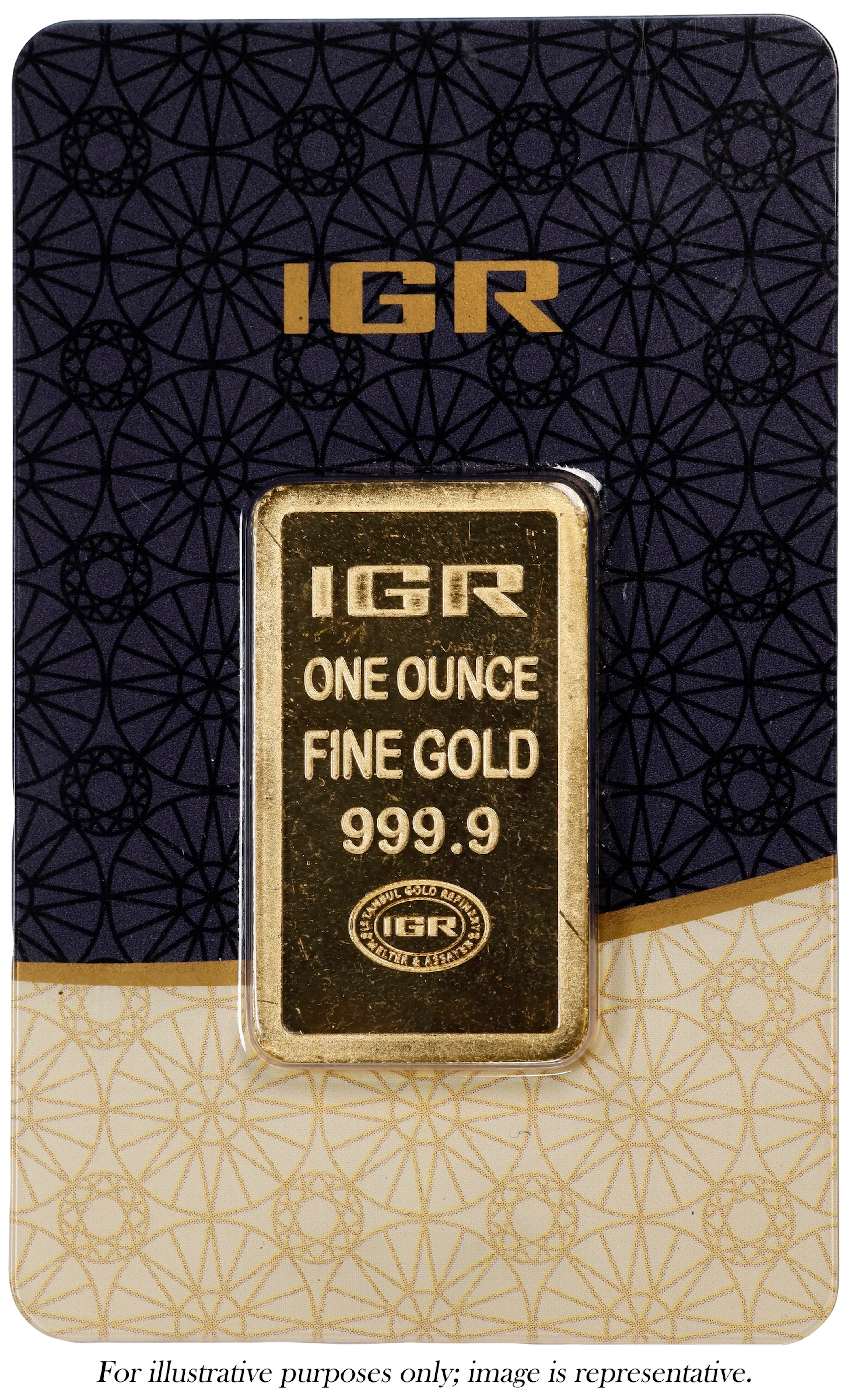 (1 oz, 31.104 g AGW). IGR 1 oz Gold Bar.