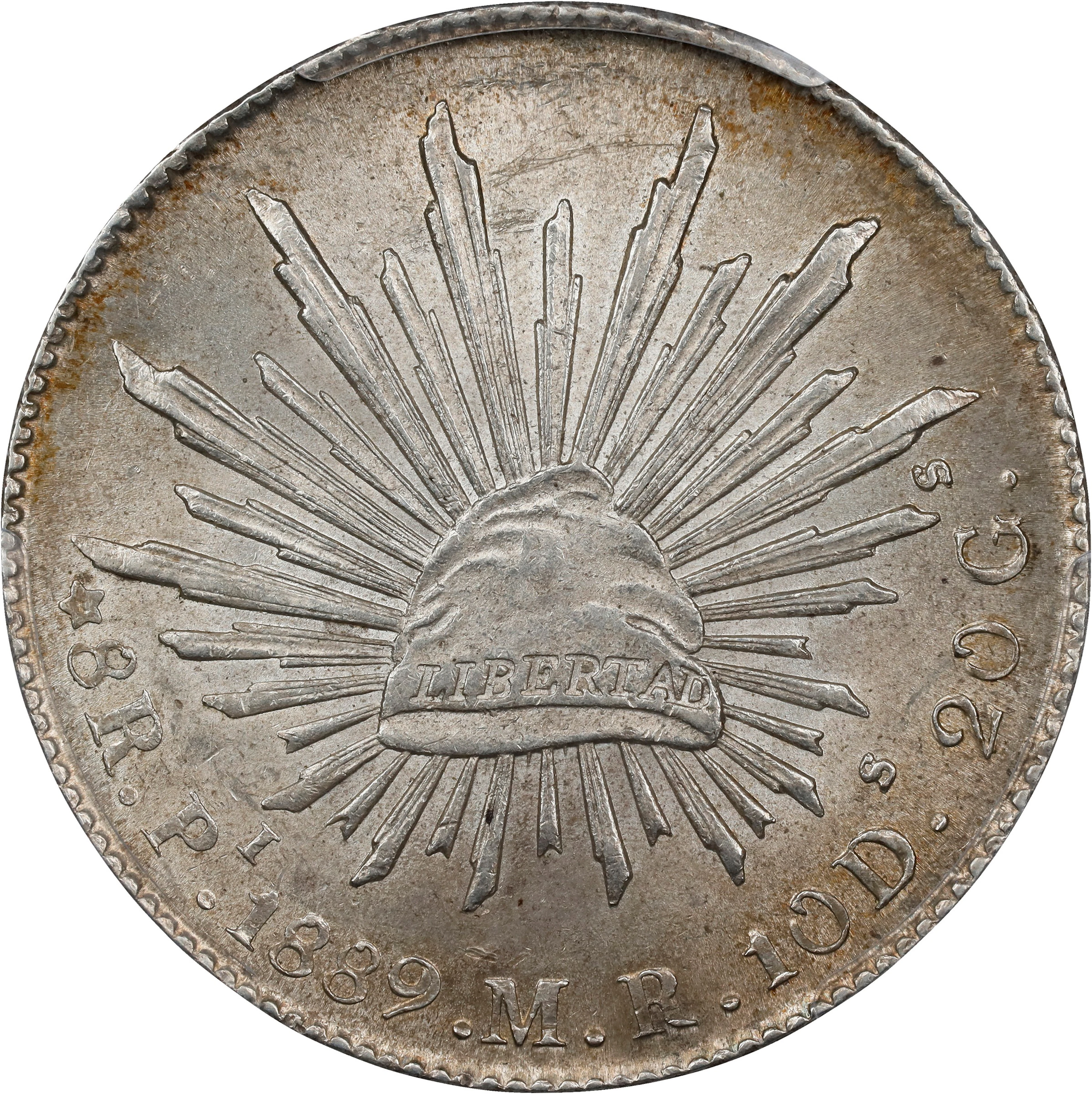 MEXICO. 8 Reales, 1889-Pi MR. San Luis Potosi Mint. PCGS MS-63.