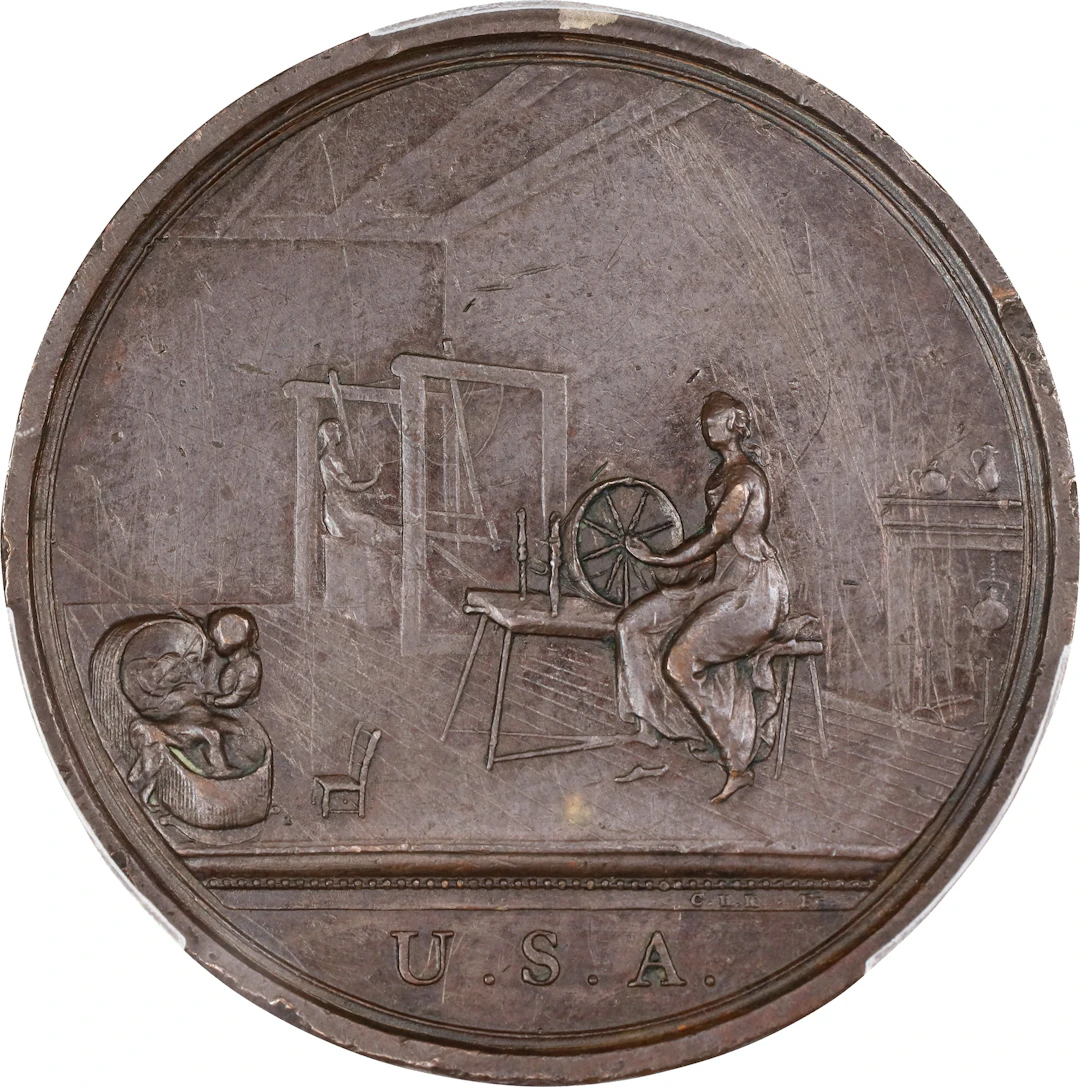 1798 Washington Seasons Medal. The Home. Late Reverse Die State. Musante