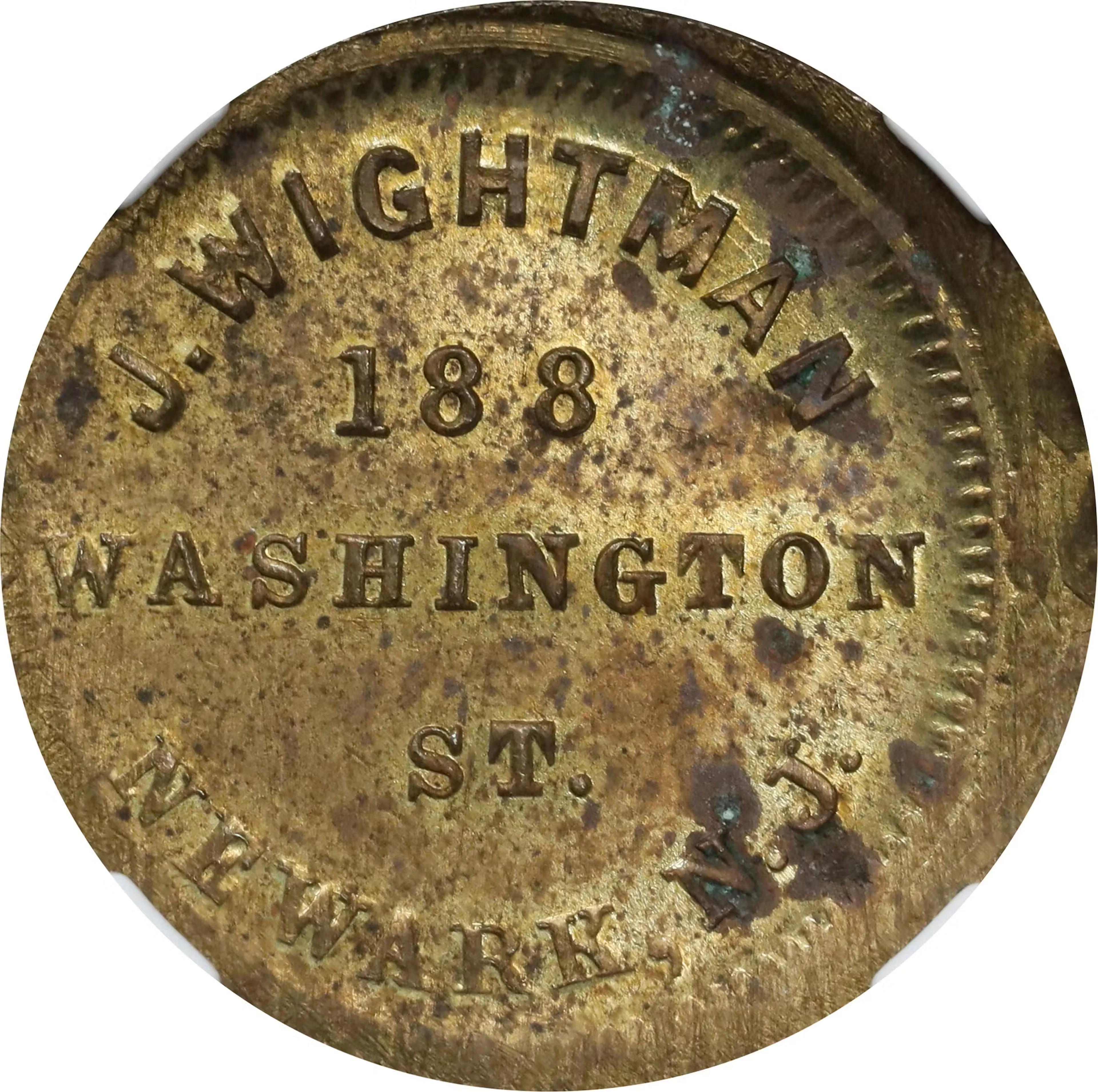 NEW JERSEY. Newark. Undated (1861-1865) John Wightman. Fuld-555C-12b.