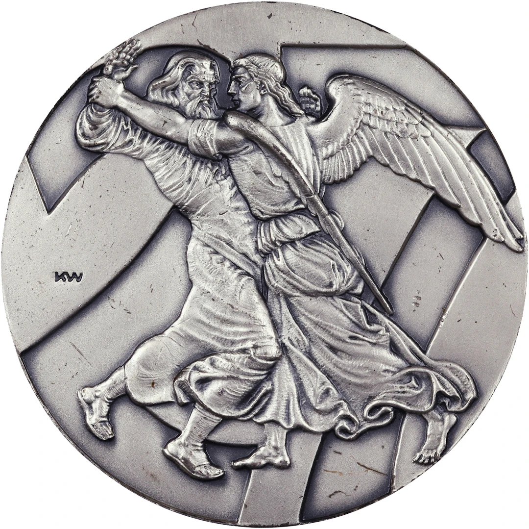 (2.792 oz, 86.851 g ASW). Genesis 32:29 Depiction Silver Round.