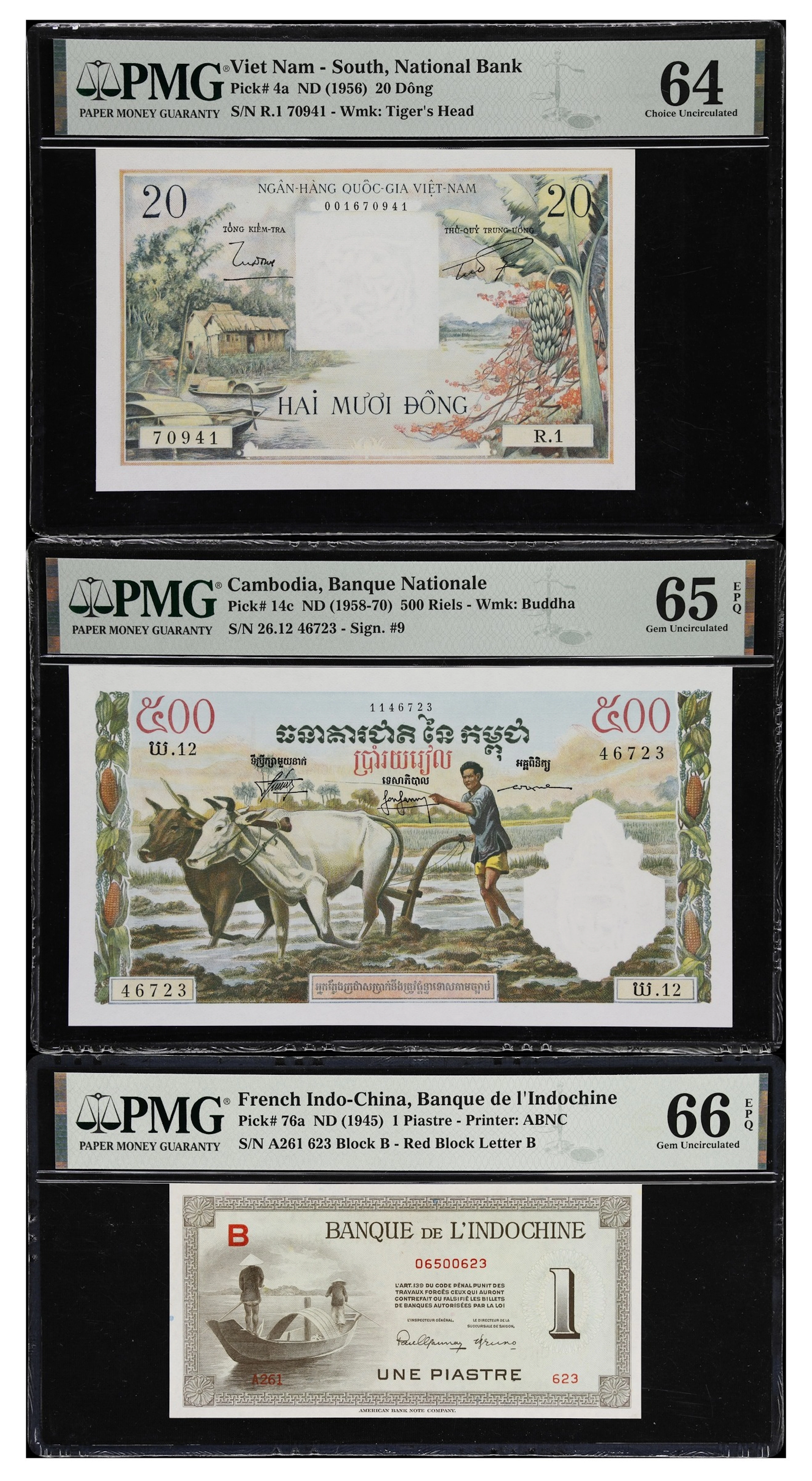 MIXED LOTS. Lot of (3). Cambodia, French Indo-China, & South Vietnam.