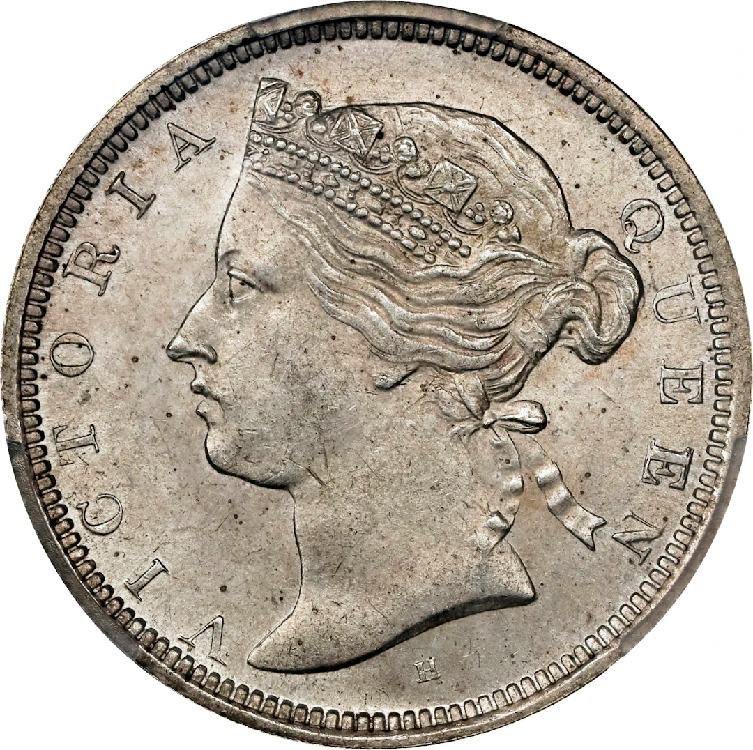 (t) HONG KONG (SAR). 20 Cents, 1872/68-H. Birmingham (Heaton) Mint.
