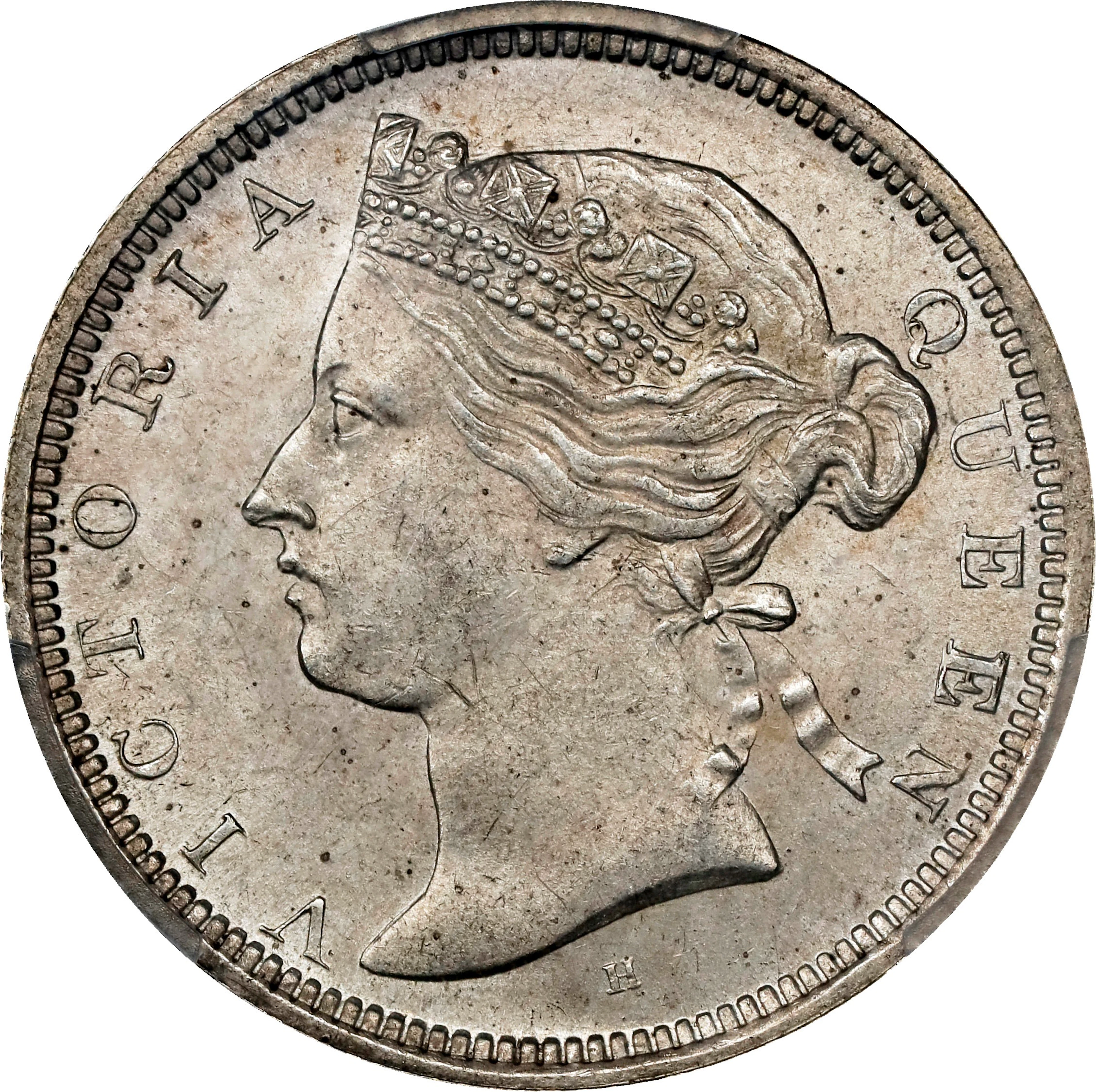 (t) HONG KONG (SAR). 20 Cents, 1872/68-H. Birmingham (Heaton) Mint.