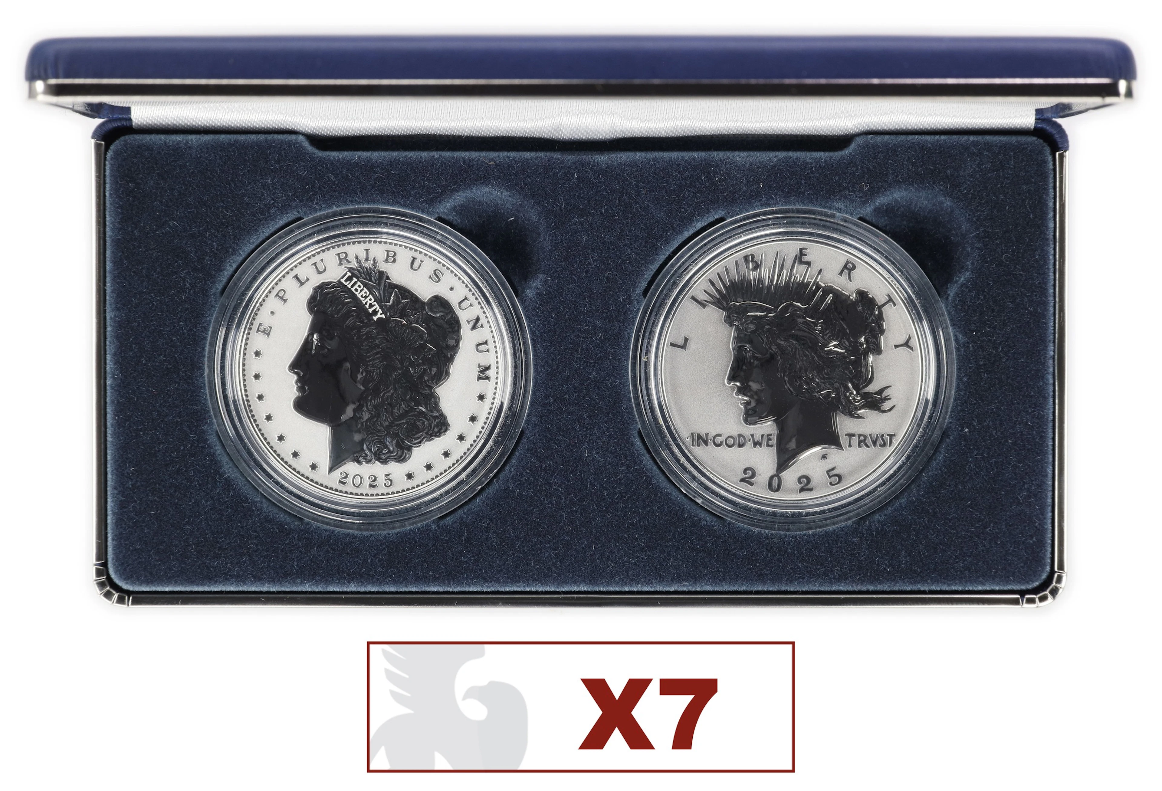 (12.026 oz, 374.057 g ASW). Lot of (7) Mixed Date Morgan and Peace